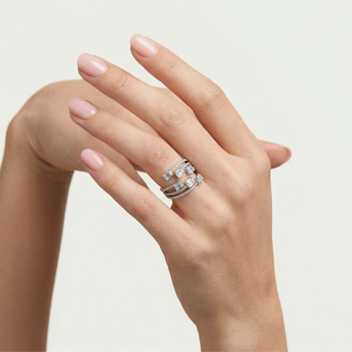 Anillo Oro Blanco 18kt Diamantes 1,39 Qts-3