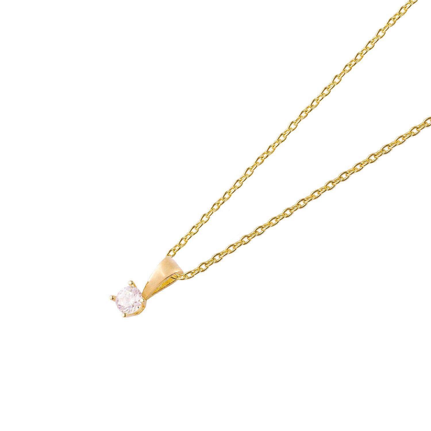 Colgante de Oro 18kt Circonita con Piedra de 3,0mm-1