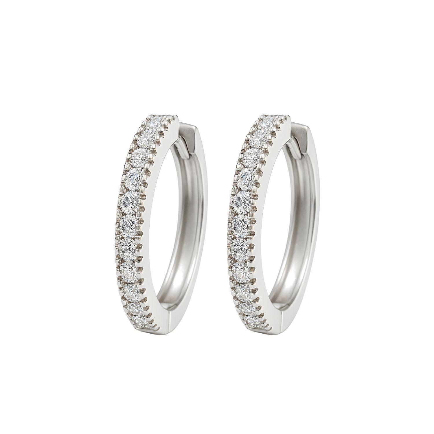 Aros de Plata Esterlina 925 Argollas Pequeñas XS con Circonita-0