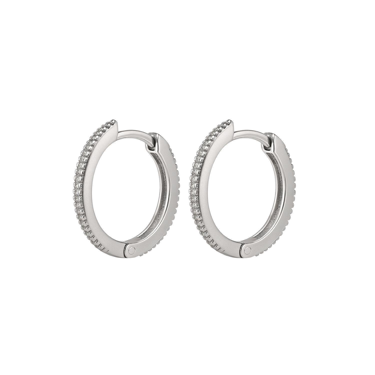 Aros de Plata Esterlina 925 Argollas Pequeñas XS con Circonita-1