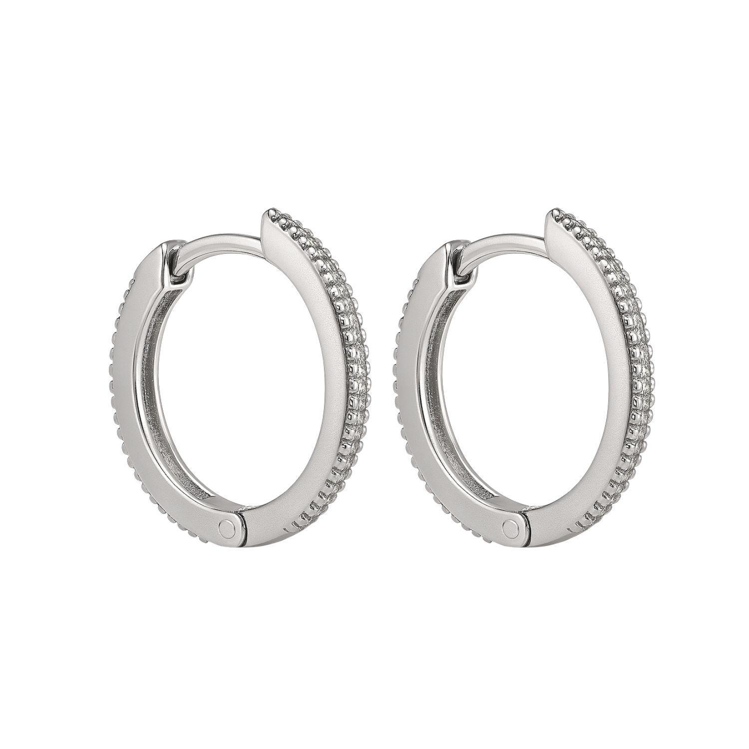 Aros de Plata Esterlina 925 Argollas Pequeñas XS con Circonita-2