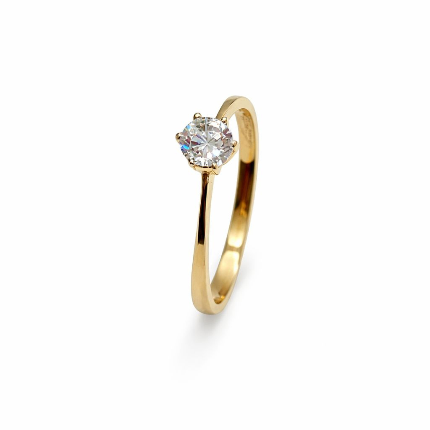 Anillo Oro Amarillo 18kt Solitario Circonita 5MM-0