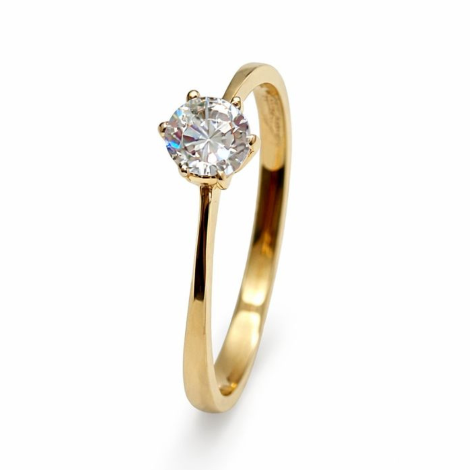 Anillo Oro Amarillo 18kt Solitario Circonita 5MM-1