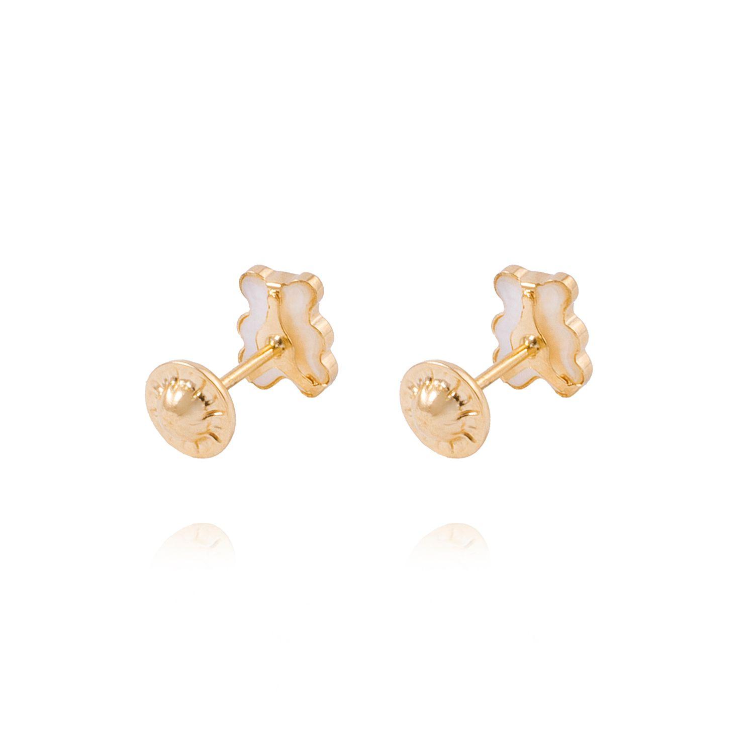 Aros de Oro de 18kt Modelo Osito Nacar. Abridor-2