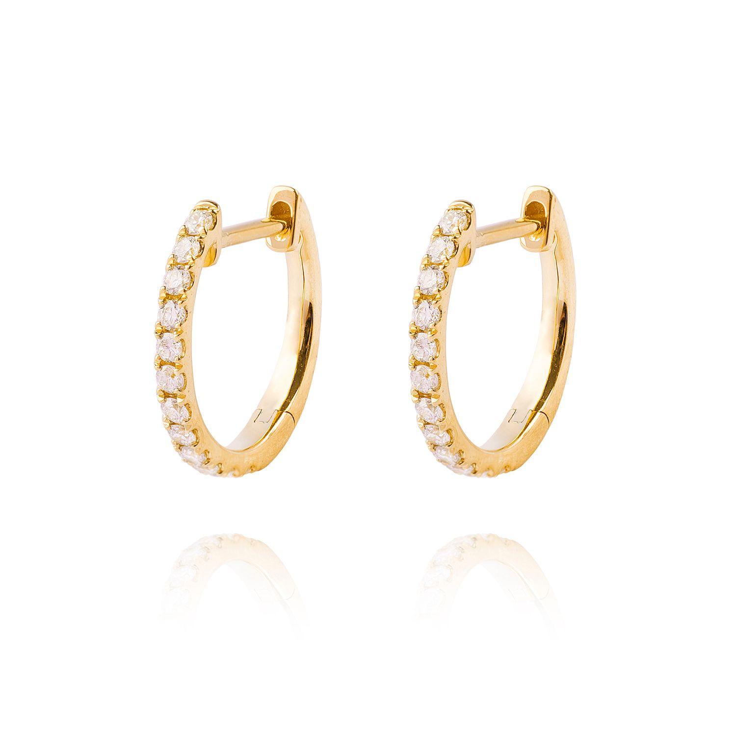 Aros de Oro 18kt con Diamantes de Argollas 23 Pts Totales-0