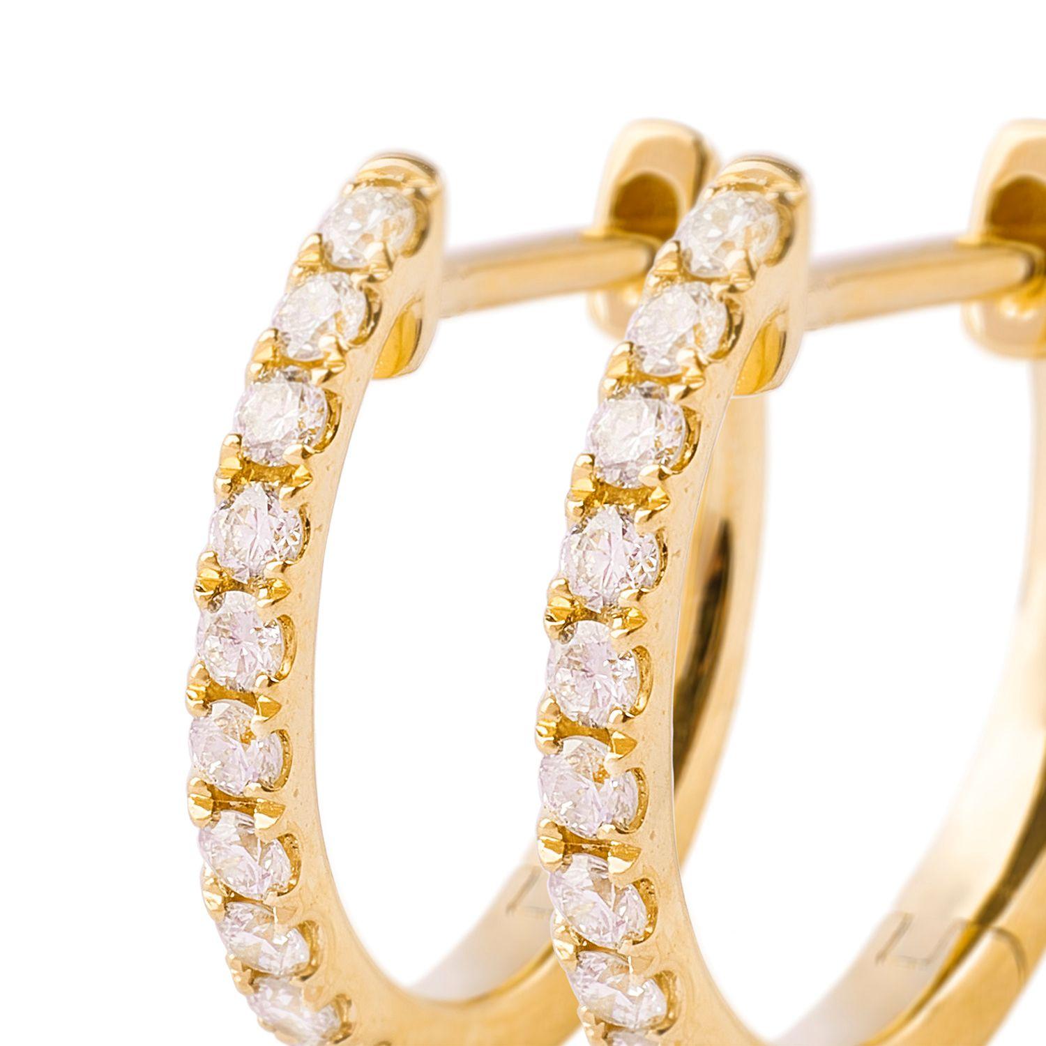 Aros de Oro 18kt con Diamantes de Argollas 23 Pts Totales-1