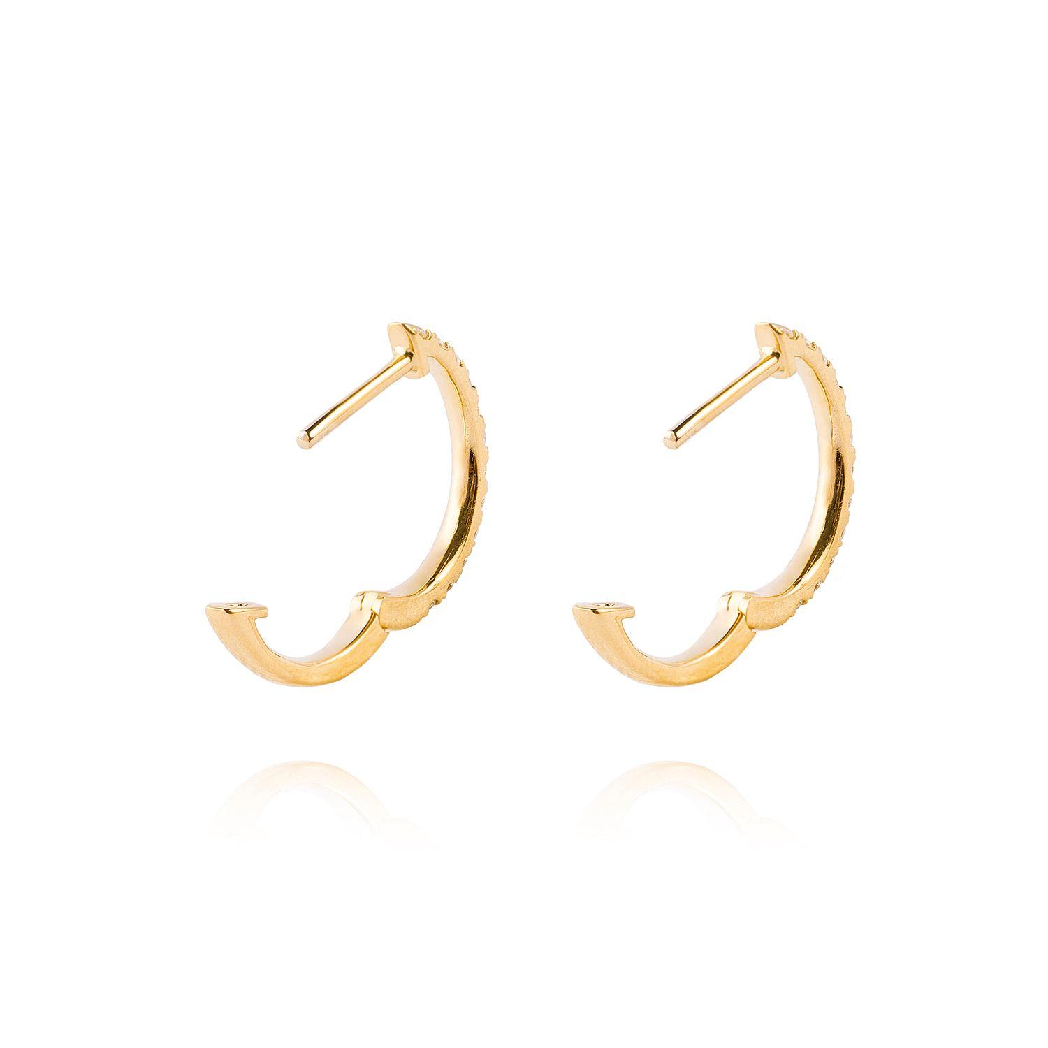 Aros de Oro 18kt con Diamantes de Argollas 23 Pts Totales-2