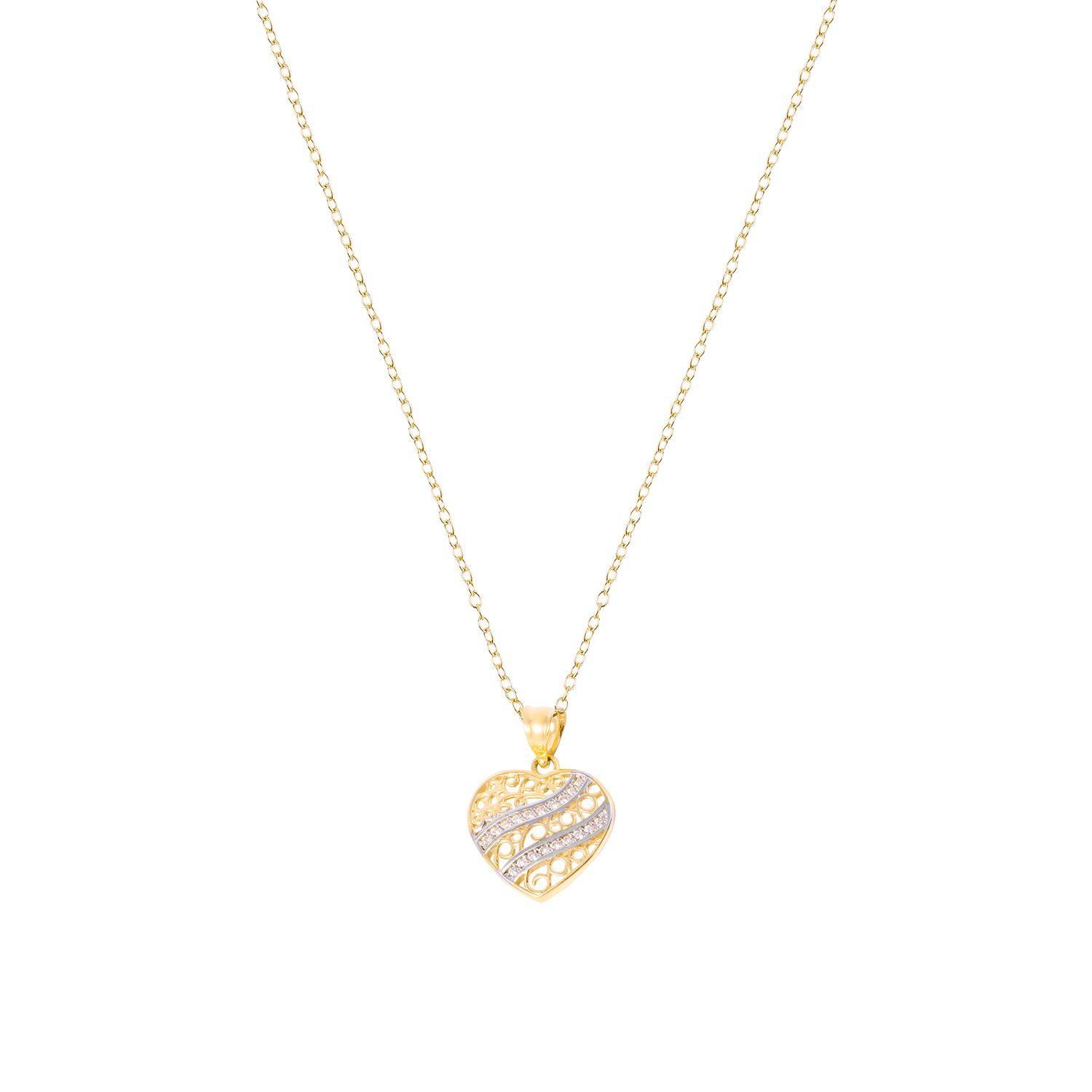 Colgante de Oro 18kt Modelo Corazón filigrana-2