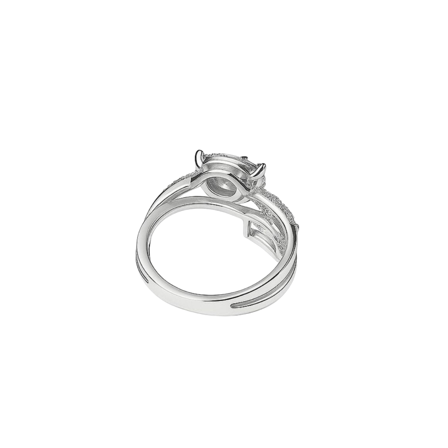 Anillo Oro Blanco 18kt Diamantes Corte Esmeralda 55 Pts-2