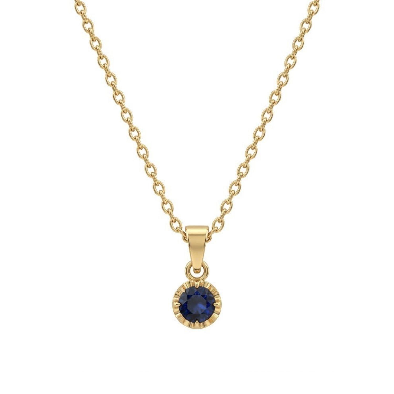 Colgante Oro Miel 18kt Sol con Garras de Zafiro 4mm-2