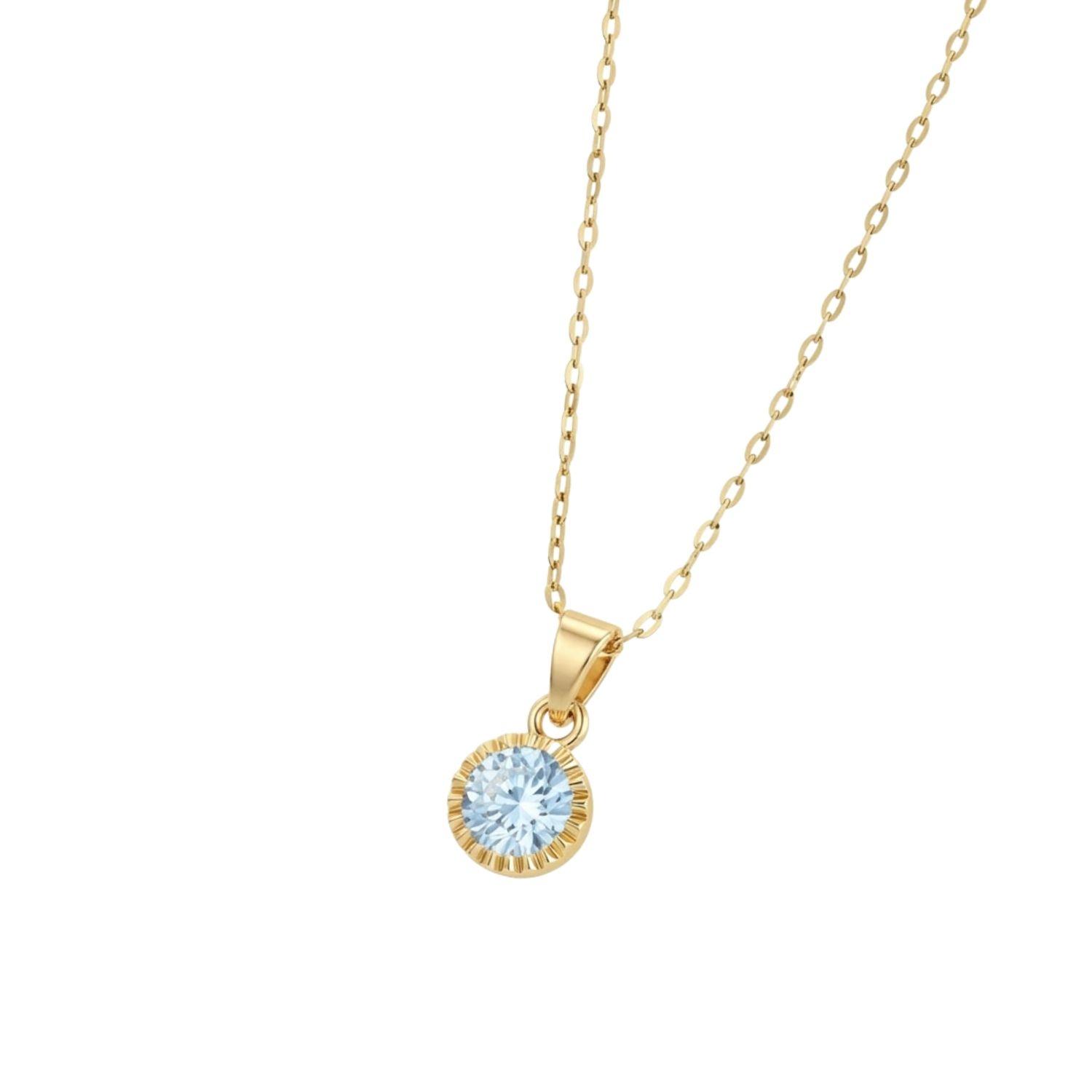 Colgante Oro Miel 18kt Sol con Garras de Aguamarina 5mm-1