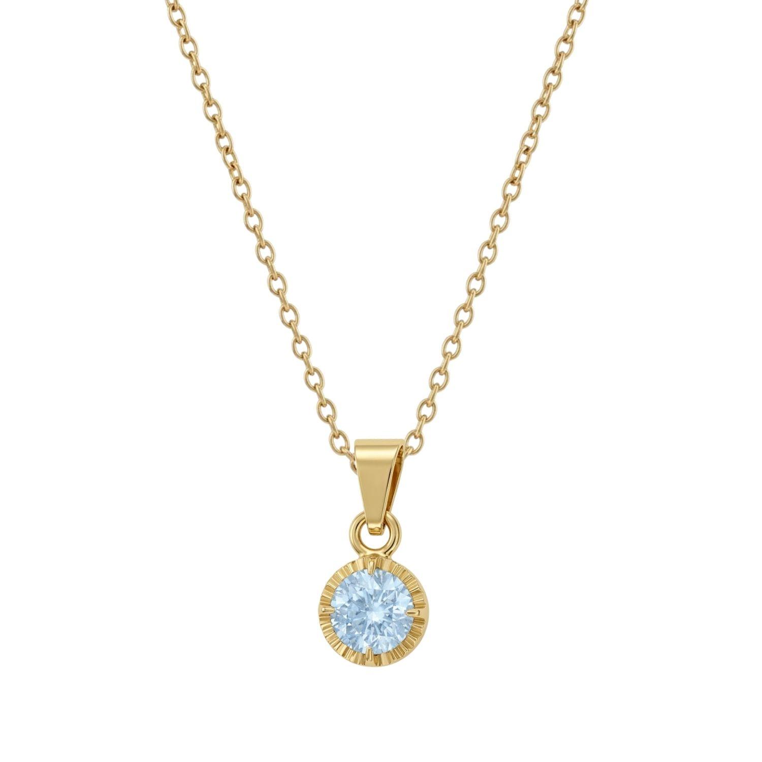 Colgante Oro Miel 18kt Sol con Garras de Aguamarina 5mm-2