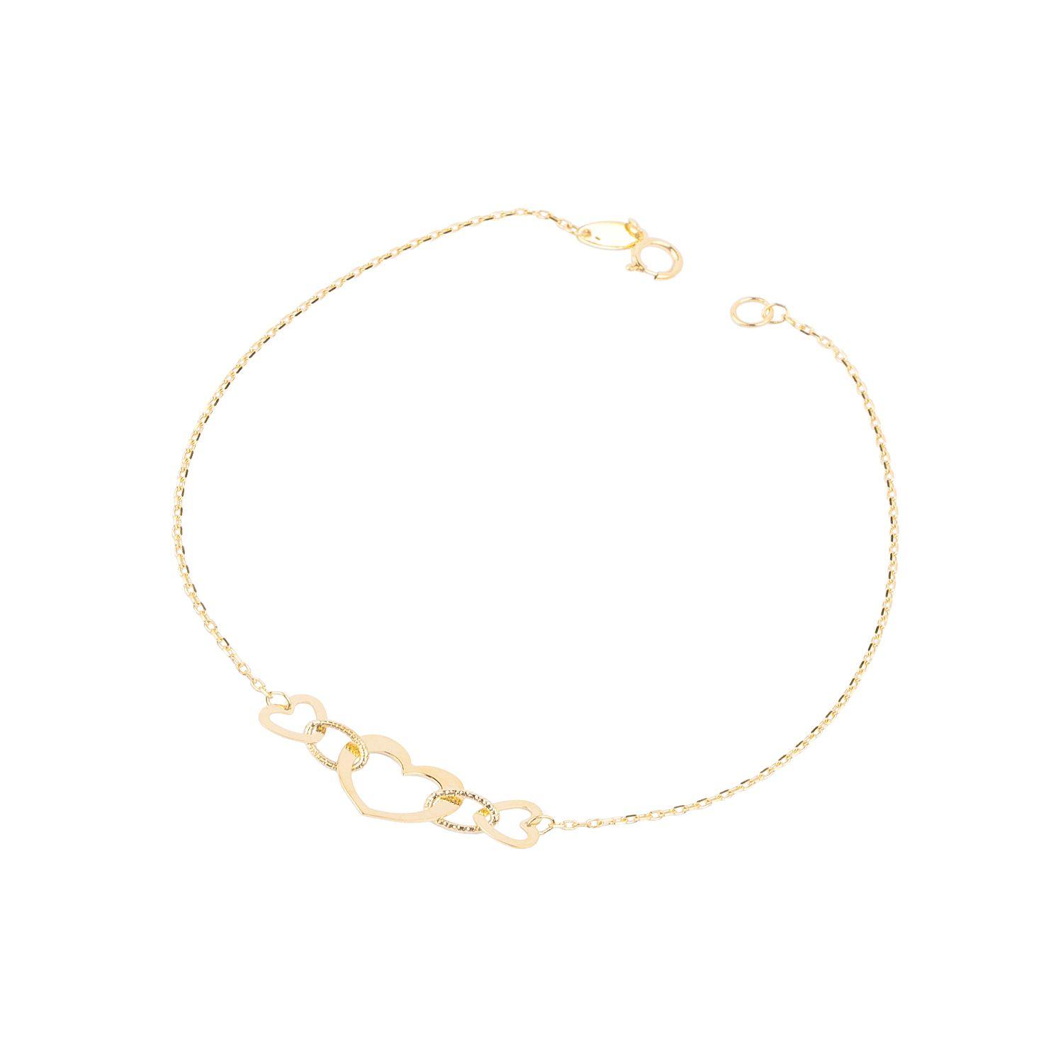 Pulsera de Oro 18kt Triple Corazon-0