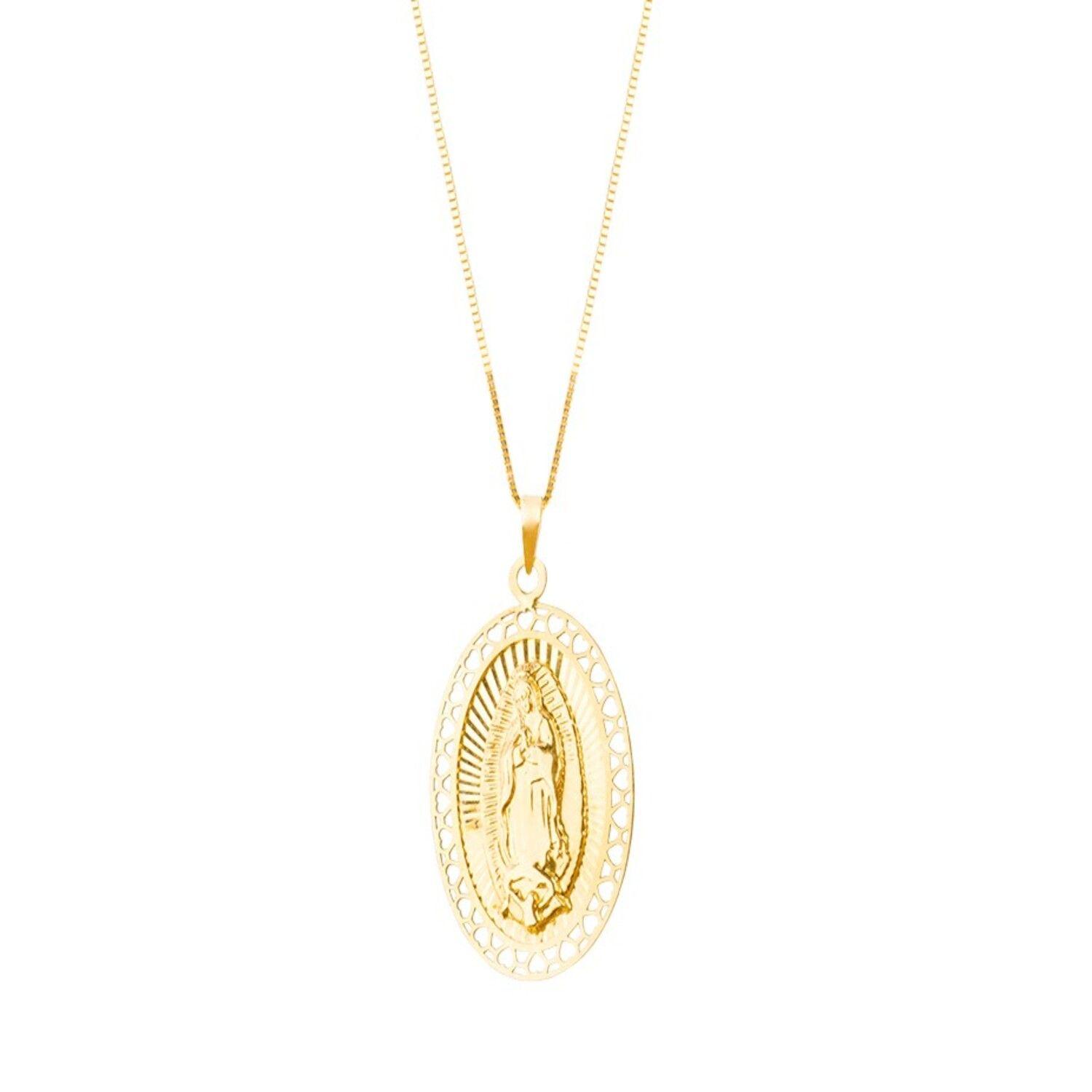 Colgante de Oro 18kt Virgen de Lourdes-1