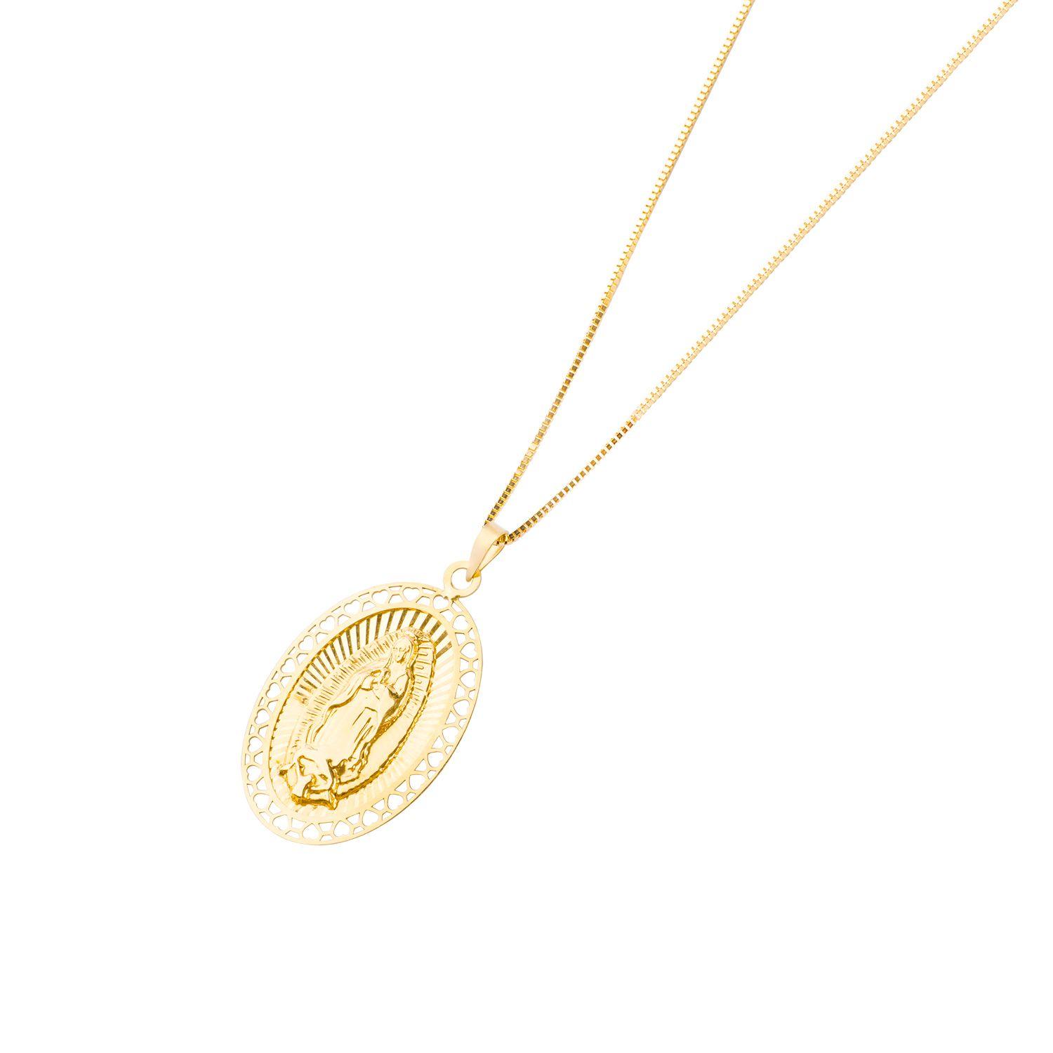 Colgante de Oro 18kt Virgen de Lourdes-2