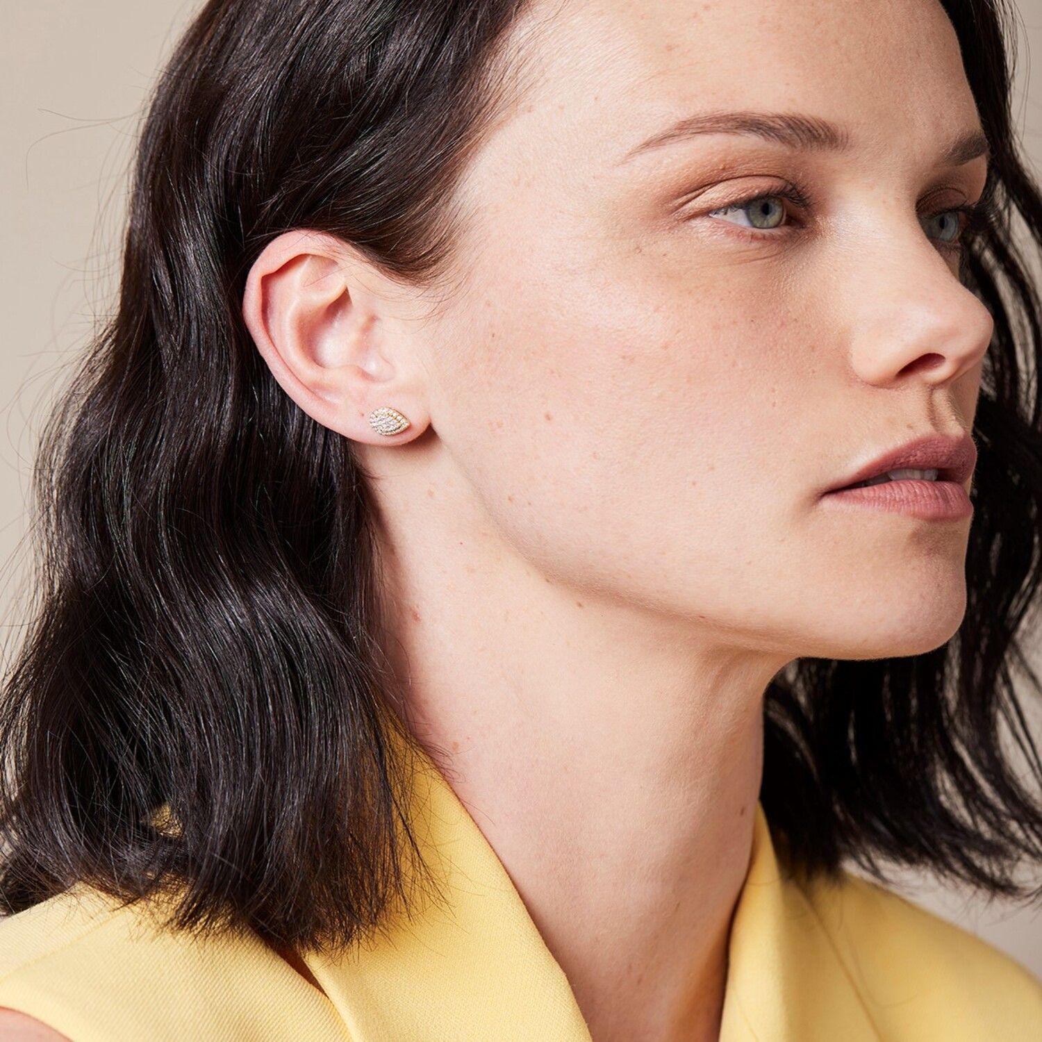 Aros Oro Amarillo 18kt Gota de Diamantes 36 Pts-3