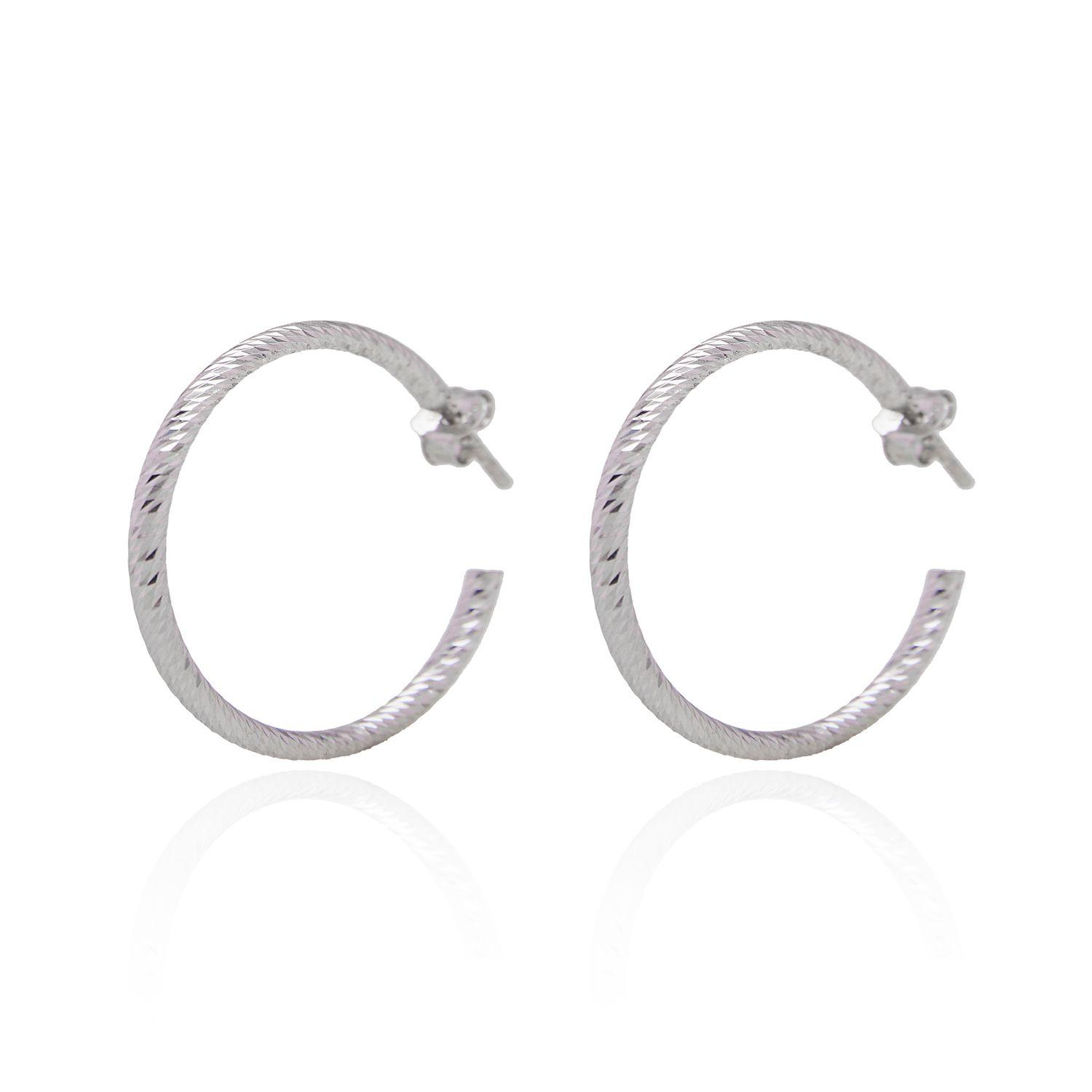 Aros de Plata Esterlina 925 Argollas Medianas-2
