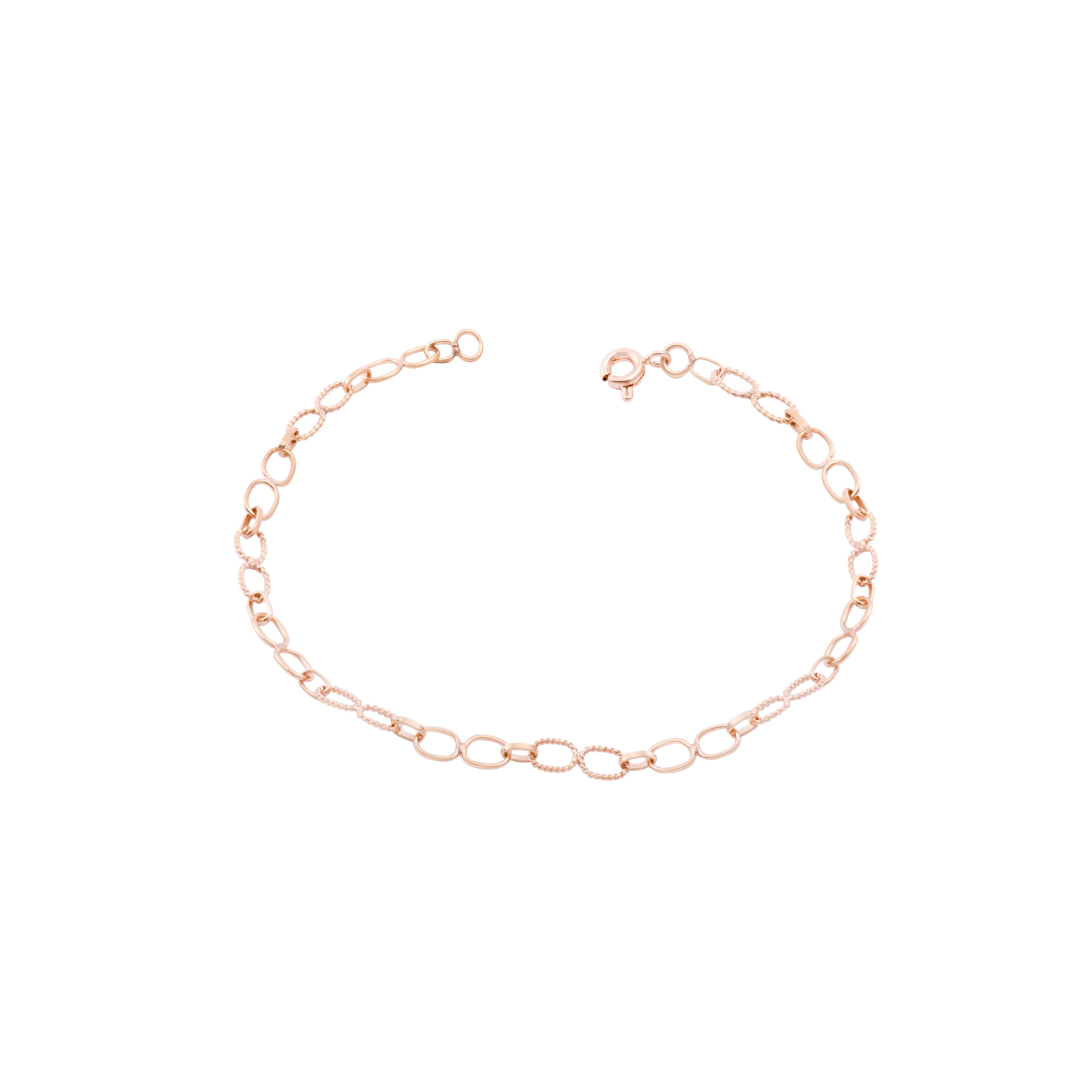 Pulsera Oro Miel 18kt Eslabon Torcido-2
