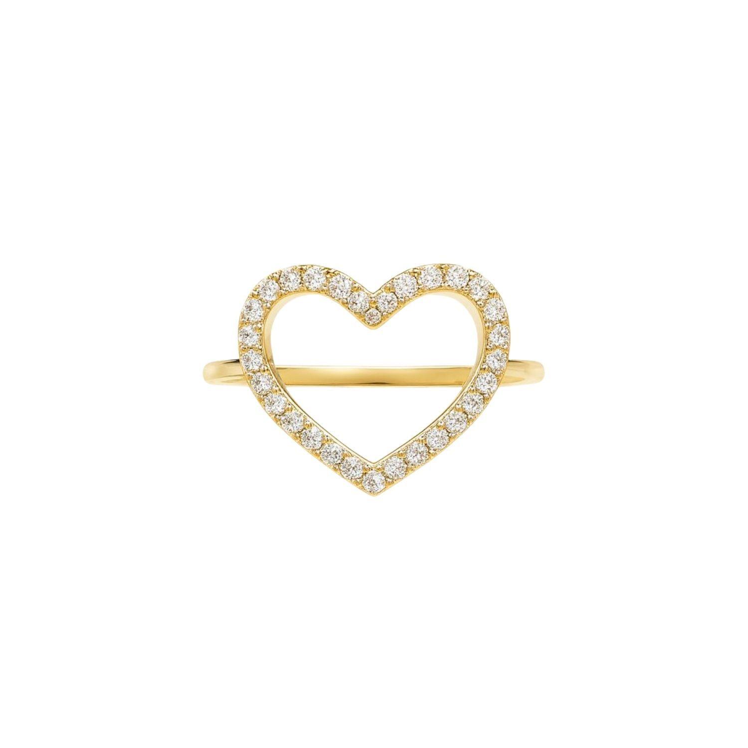 Anillo Oro Amarillo 14kt Circonita Corazón-2