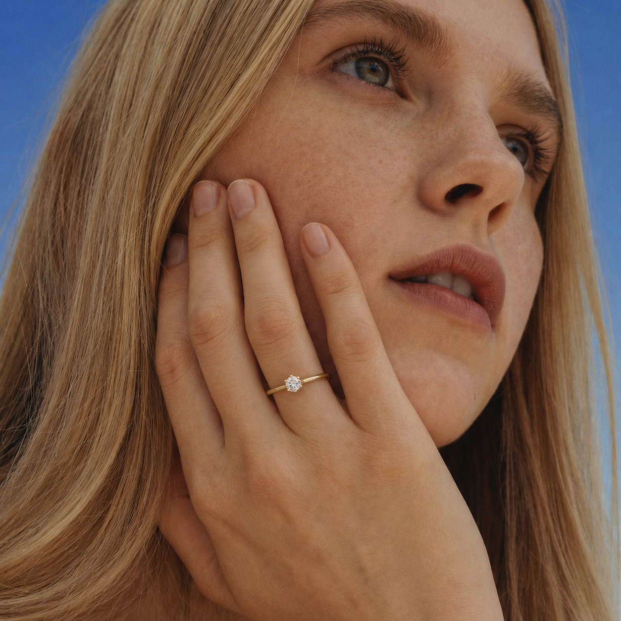 Anillo Compromiso de Oro 14kt Solitario Circonita 6 Grifas-3