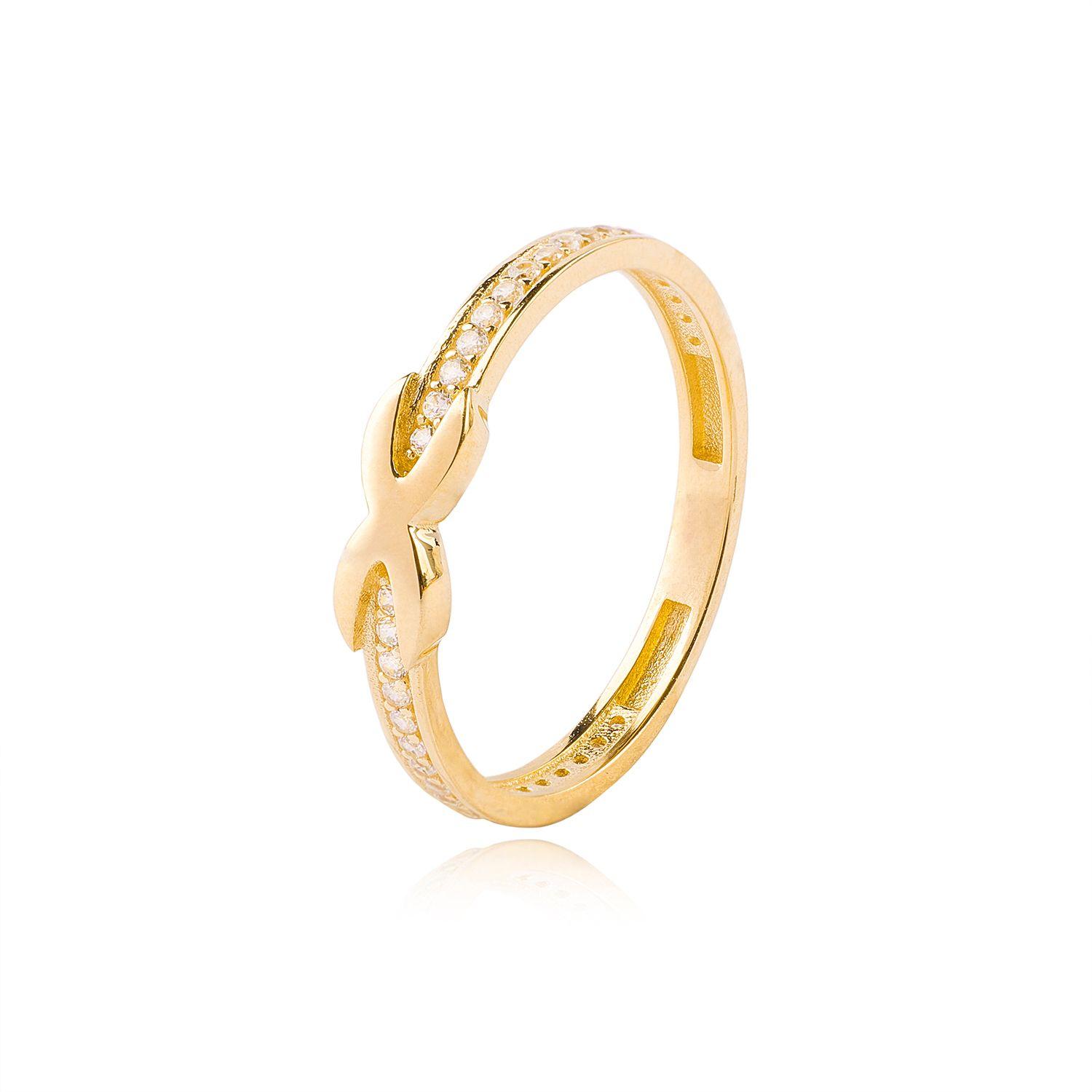 Anillos de Oro 18kt Modelo Cruzado Circón-0