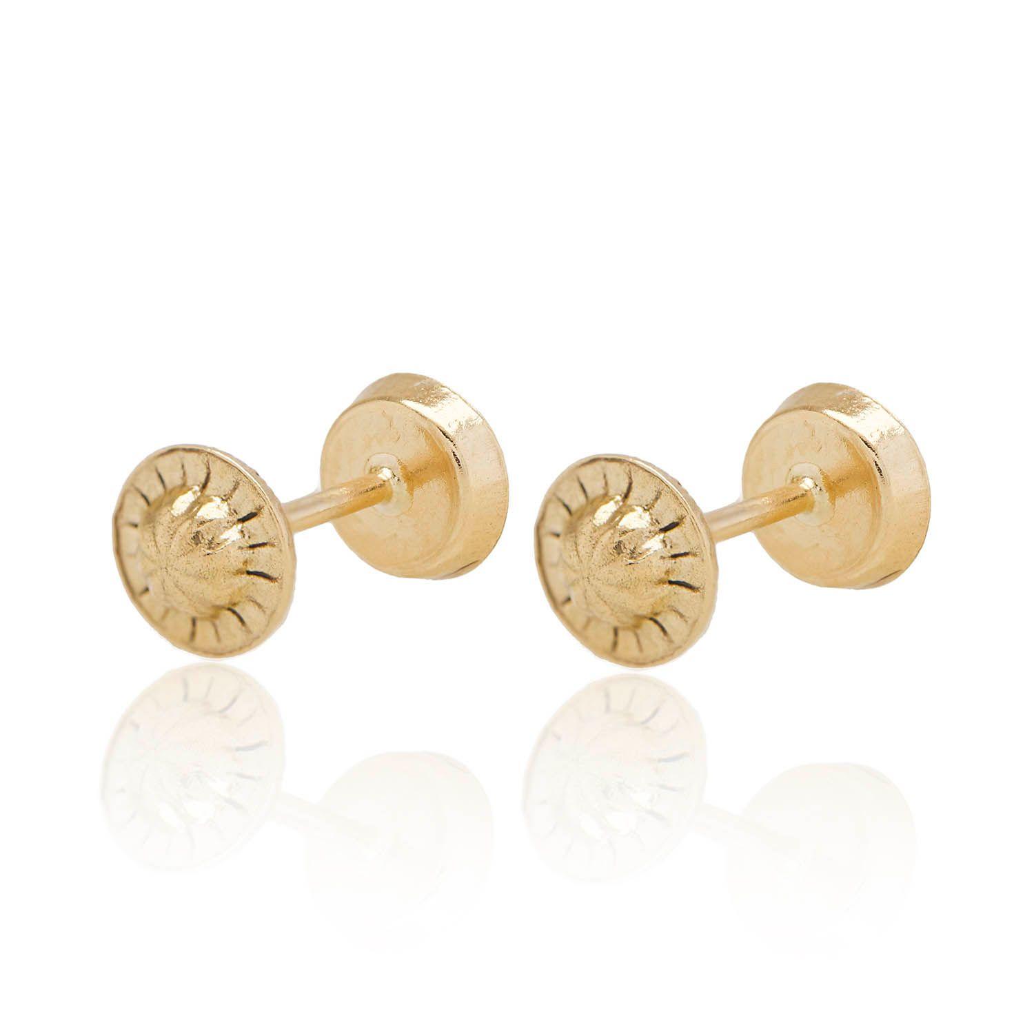 Aros de Oro 18kt Circulo Agua Marina 5mm-2