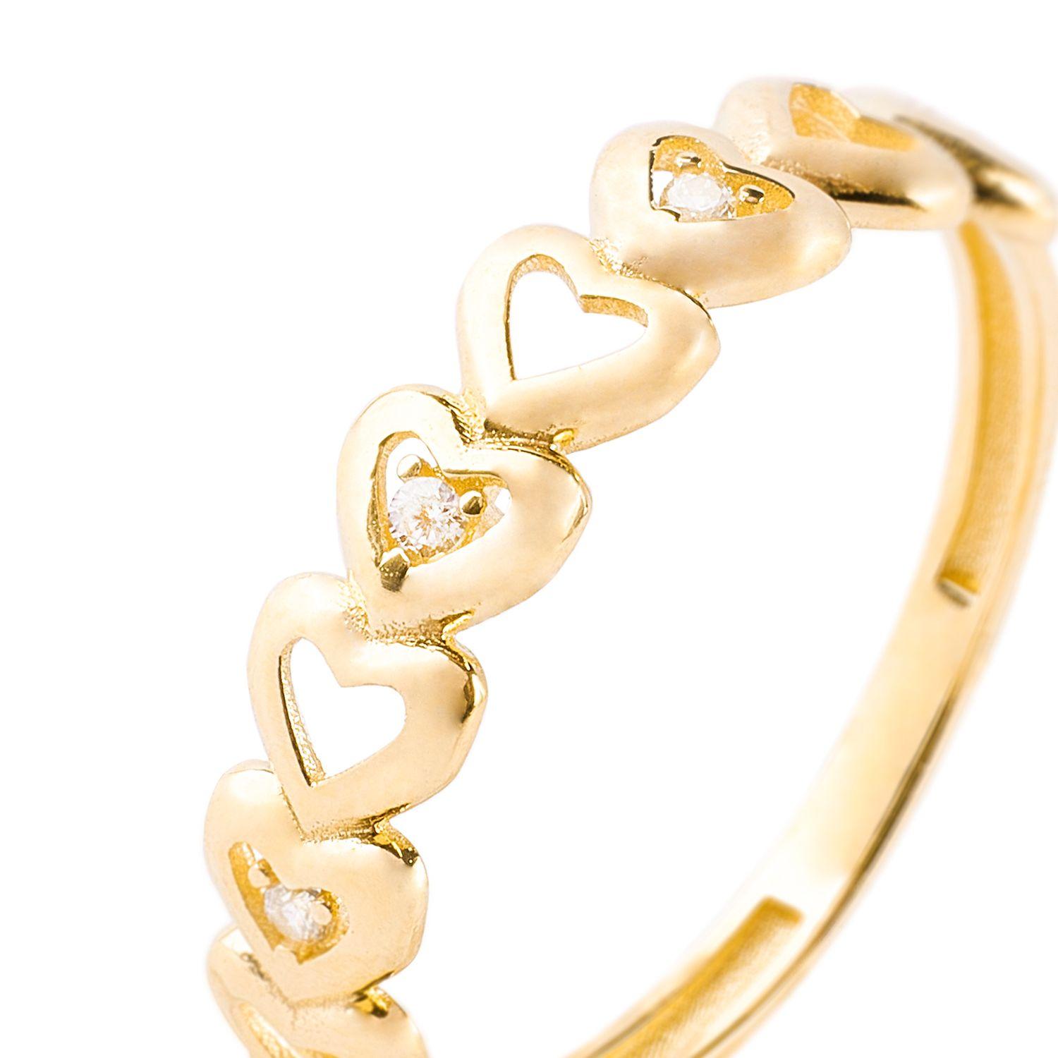 Anillos de Oro 18kt Modelo Corazón, Circón-1