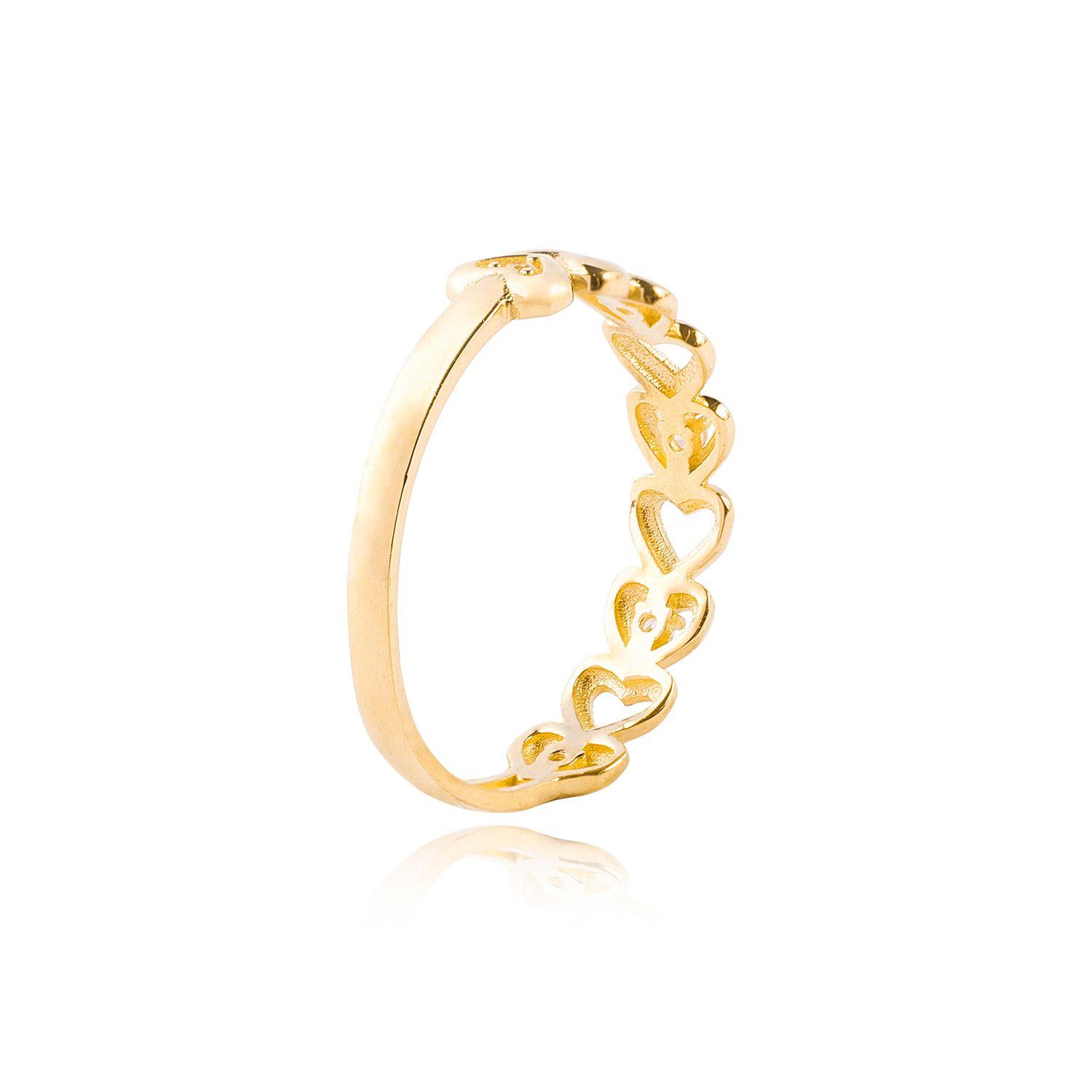 Anillos de Oro 18kt Modelo Corazón, Circón-2