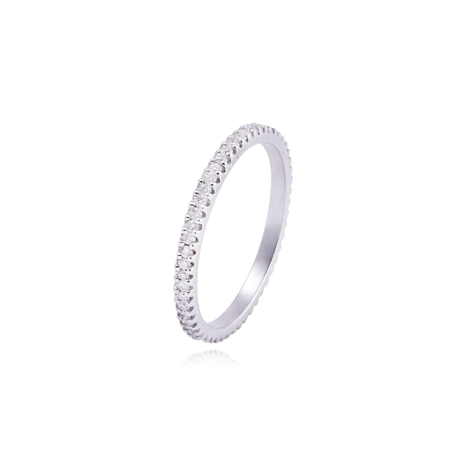 Anillo de Oro Blanco 18kt con Diamantes de 33Pts-2