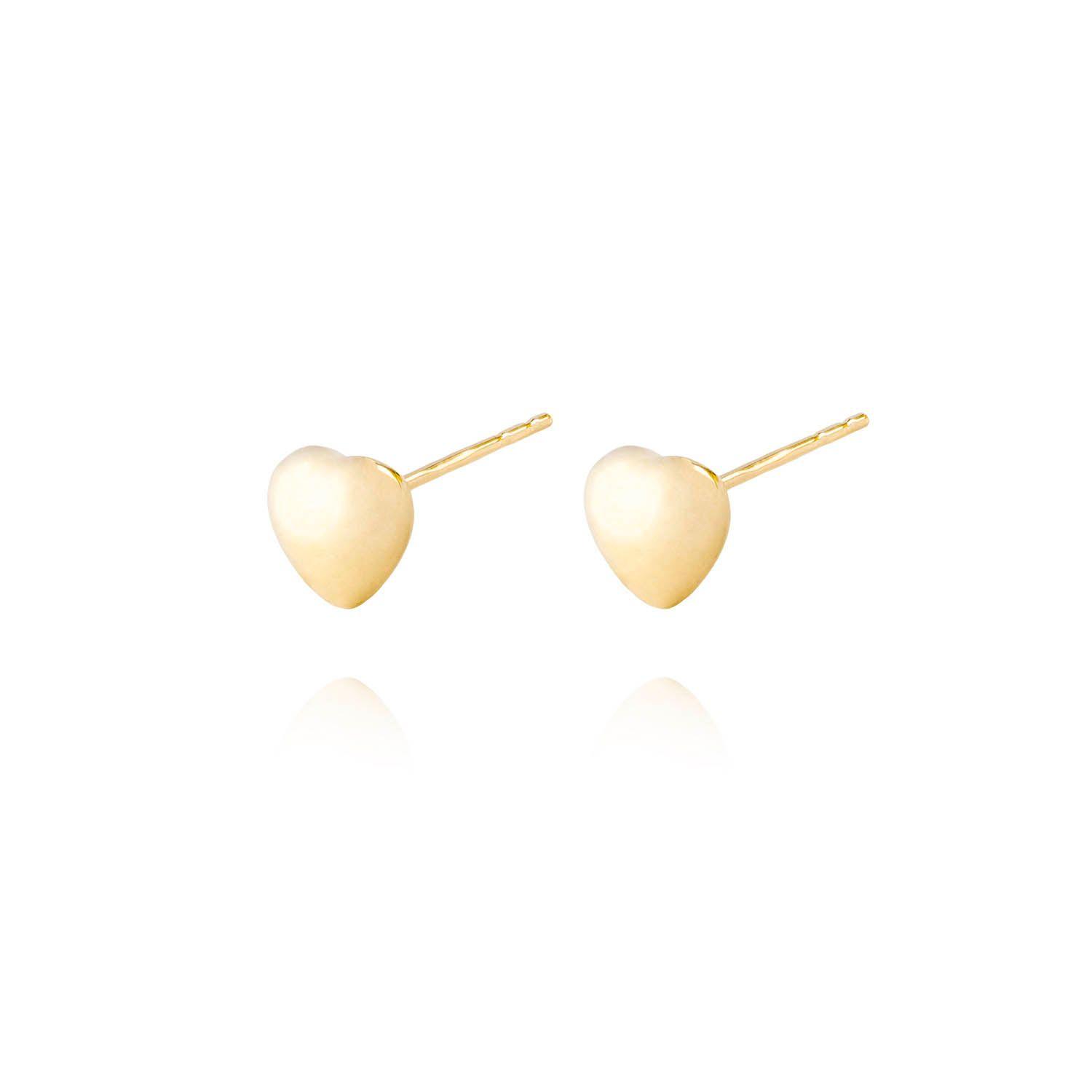 Aros Oro Amarillo 18kt Corazón Macizo-2