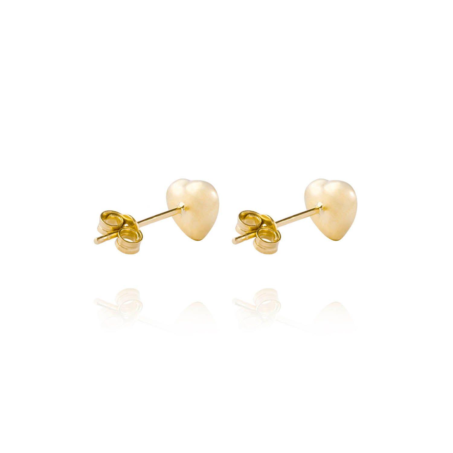 Aros Oro Amarillo 18kt Corazón Macizo-1