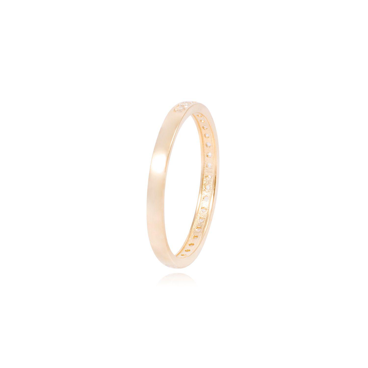 Anillo Compromiso de Oro de 18kt Medio cintillo sencillo-2