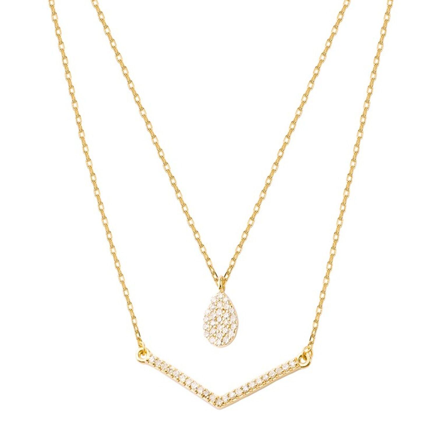 Collar de Oro Amarillo 18kt con Diamante 18puntos Corte Brillante SI/H-2