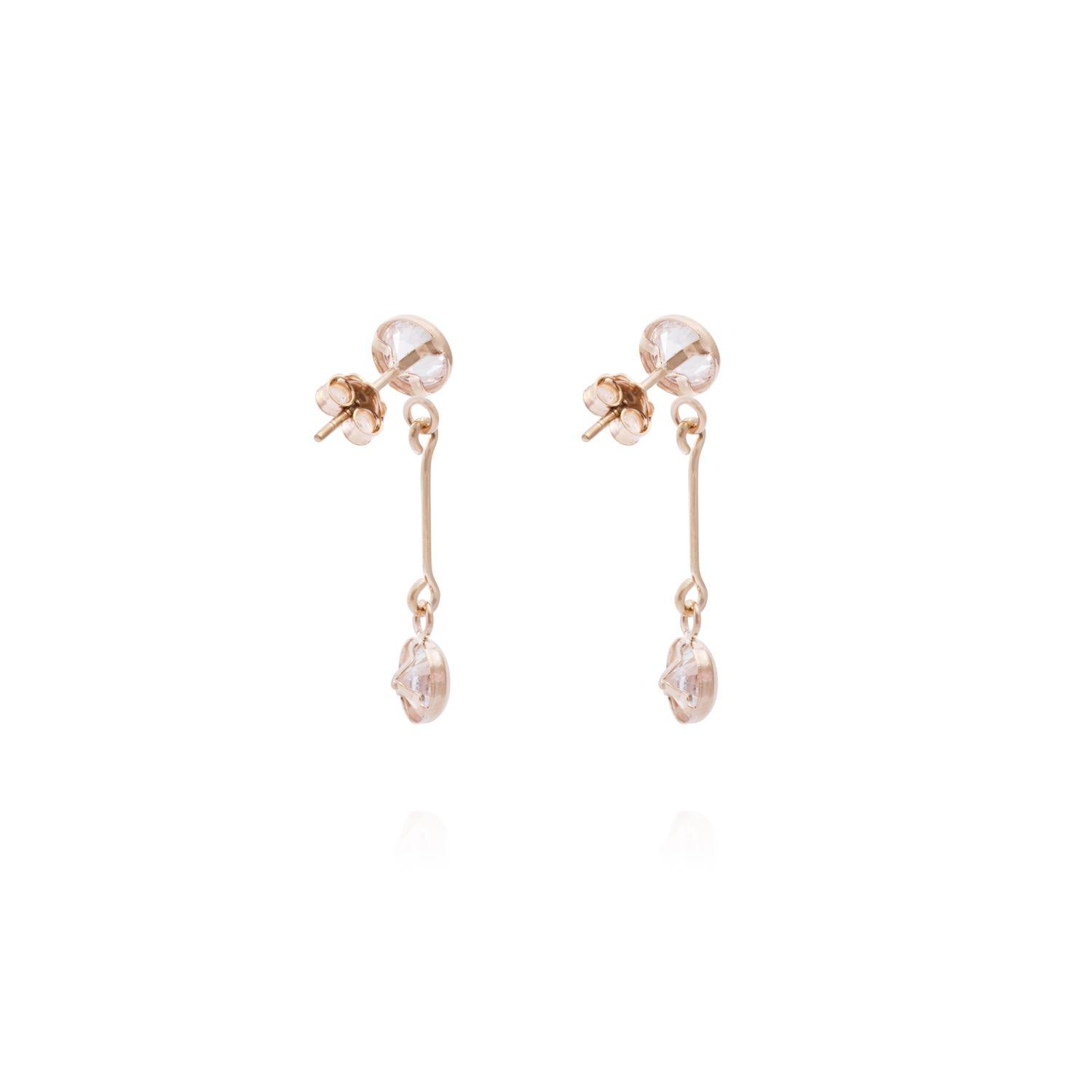 Aros en Oro Miel 18kt Colgante Circón-2