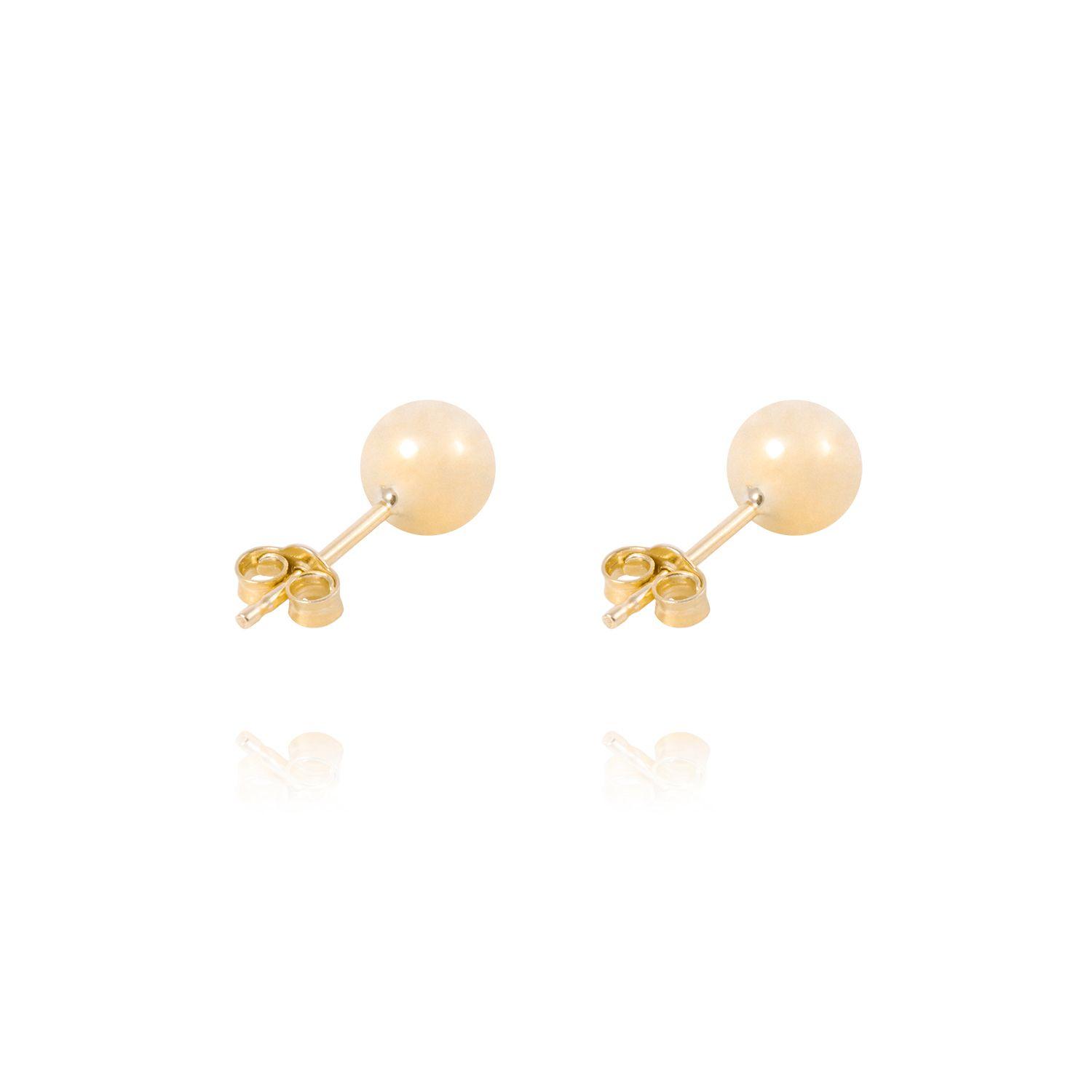 Aros de Oro 9kt Bolita Solida 6mm-2