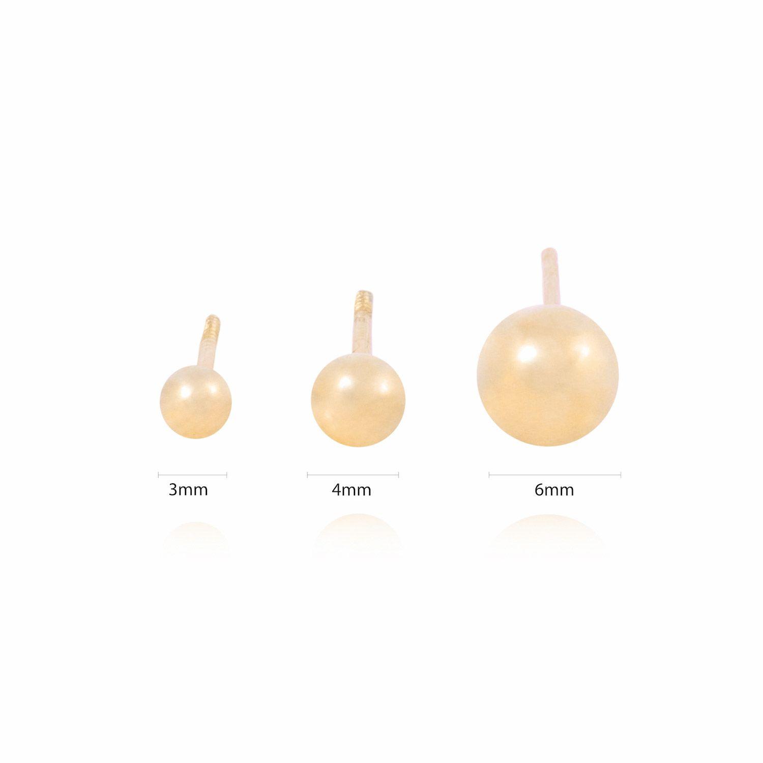 Aros de Oro 9kt Bolita Solida 6mm-3