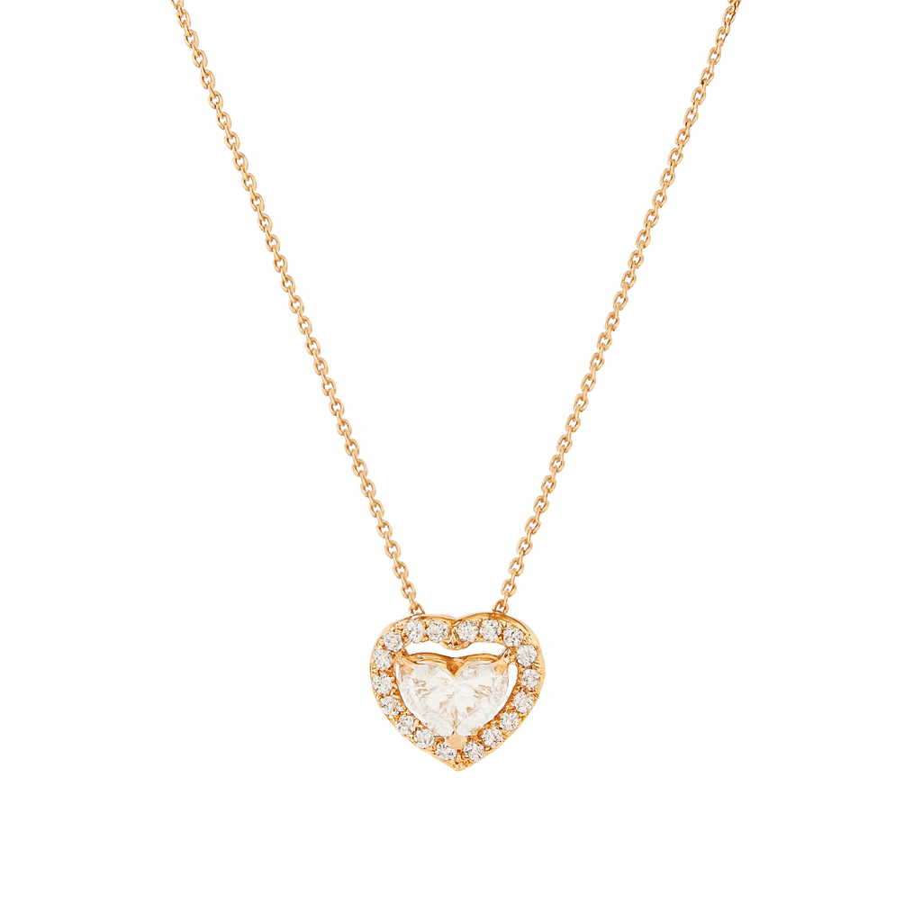 Collar Oro Miel 18kt Diamantes 1x27 Pts H/SI Corte Brillante-2