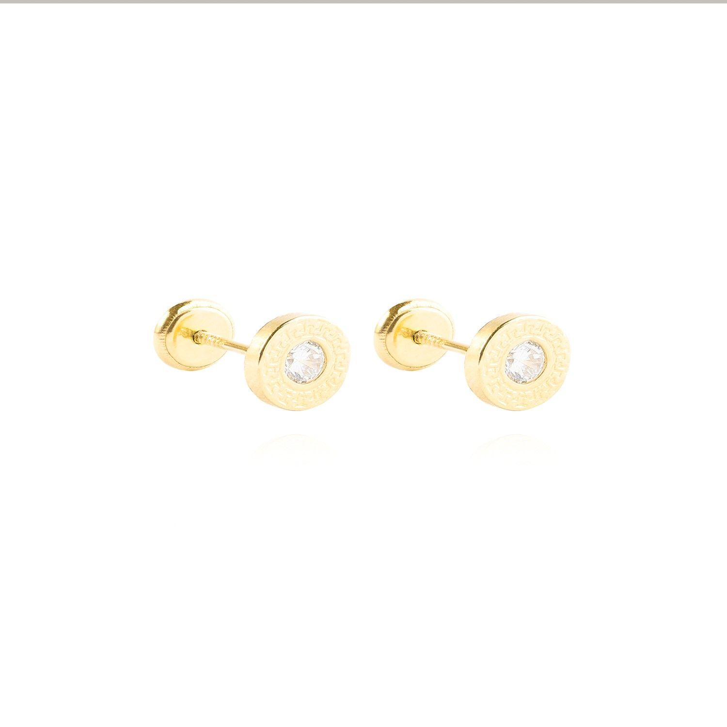 Aros de Oro 18kt Circón 6 bisel ancho mex-2