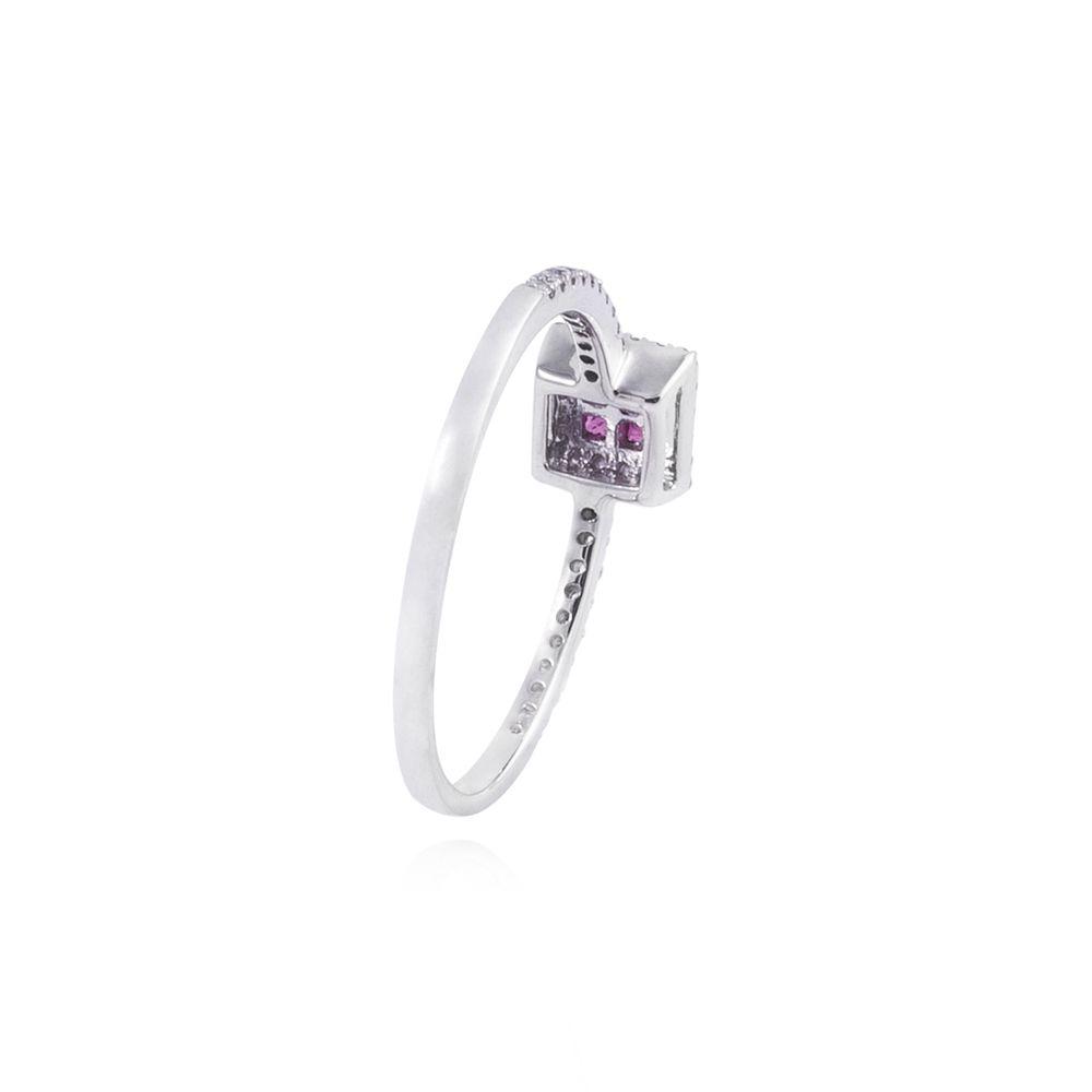 Anillo de Oro 18kt Rubí cuadrado-2
