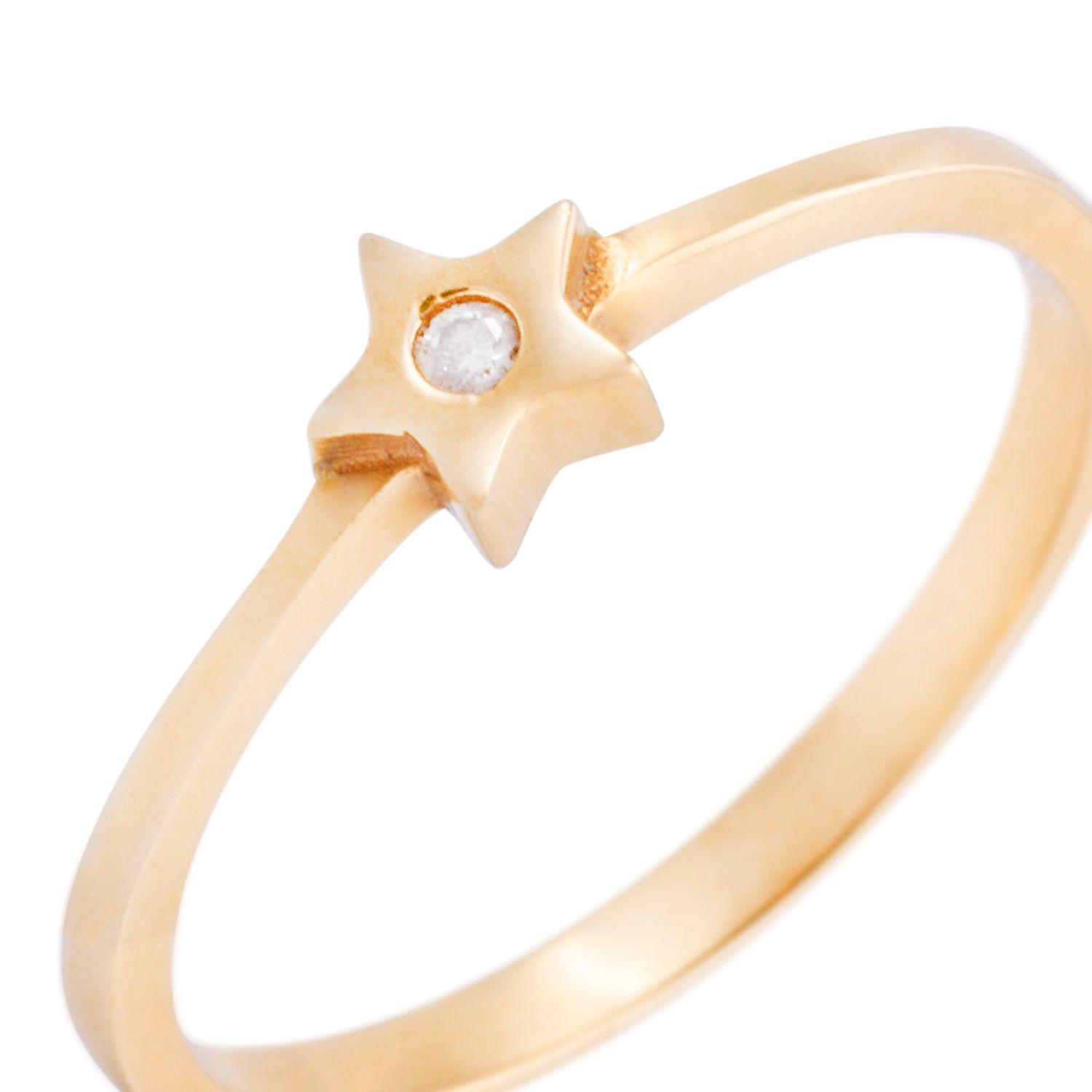 Anillo Oro Amarillo 18kt Estrella y Diamante/DUPLICADO BRN-1