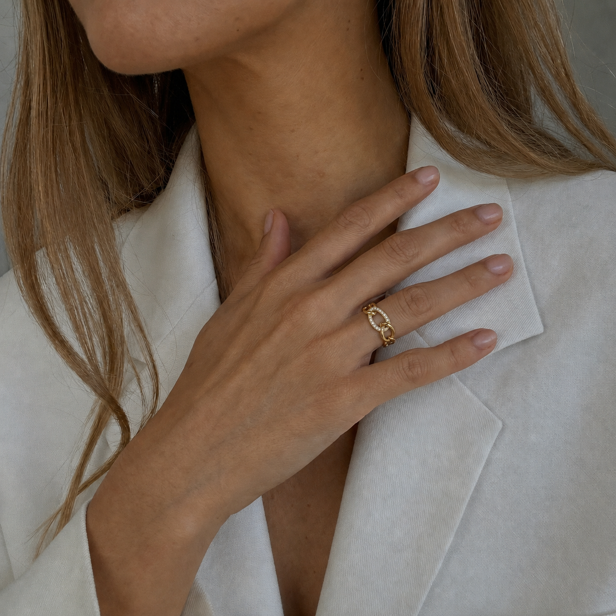 Anillo de Oro 18kt Diamantes de 13 Puntos es Corte Brillante SI /H-3