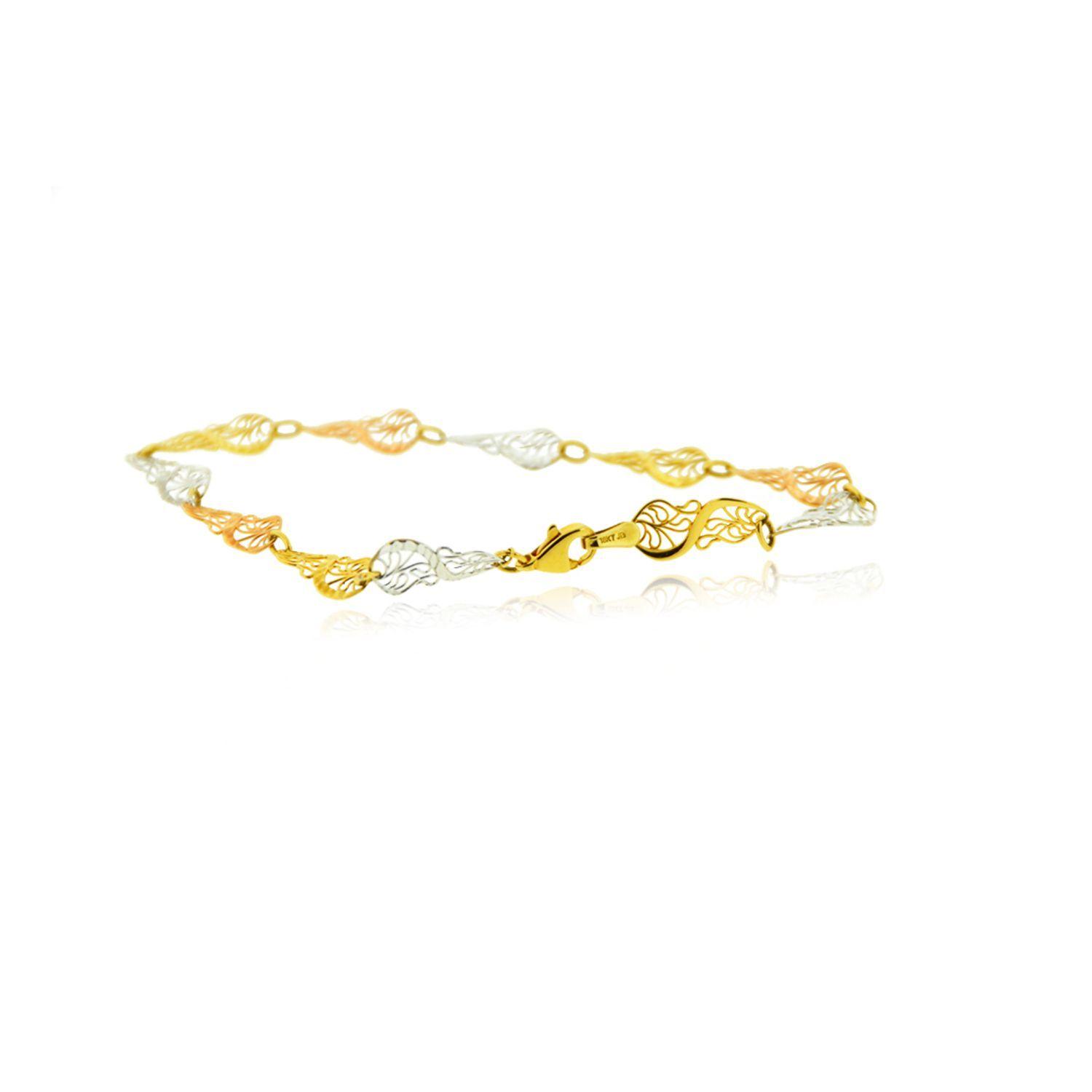 Pulsera de Oro 18kt Tricolor Filigrama-2