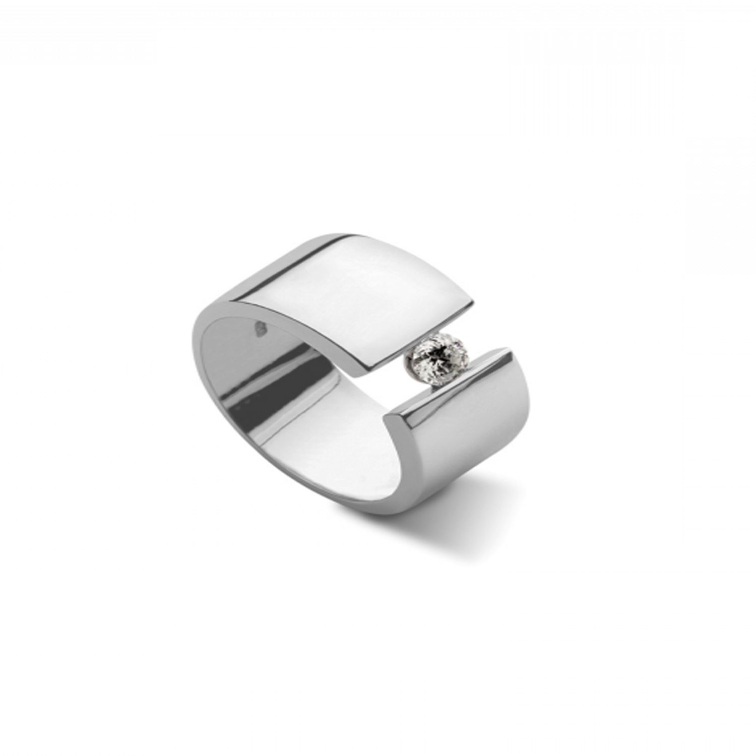 Anillo de Platino 950 Modelo Voler con 01 Diamante Corte Brillante Solitario de 10pts-1