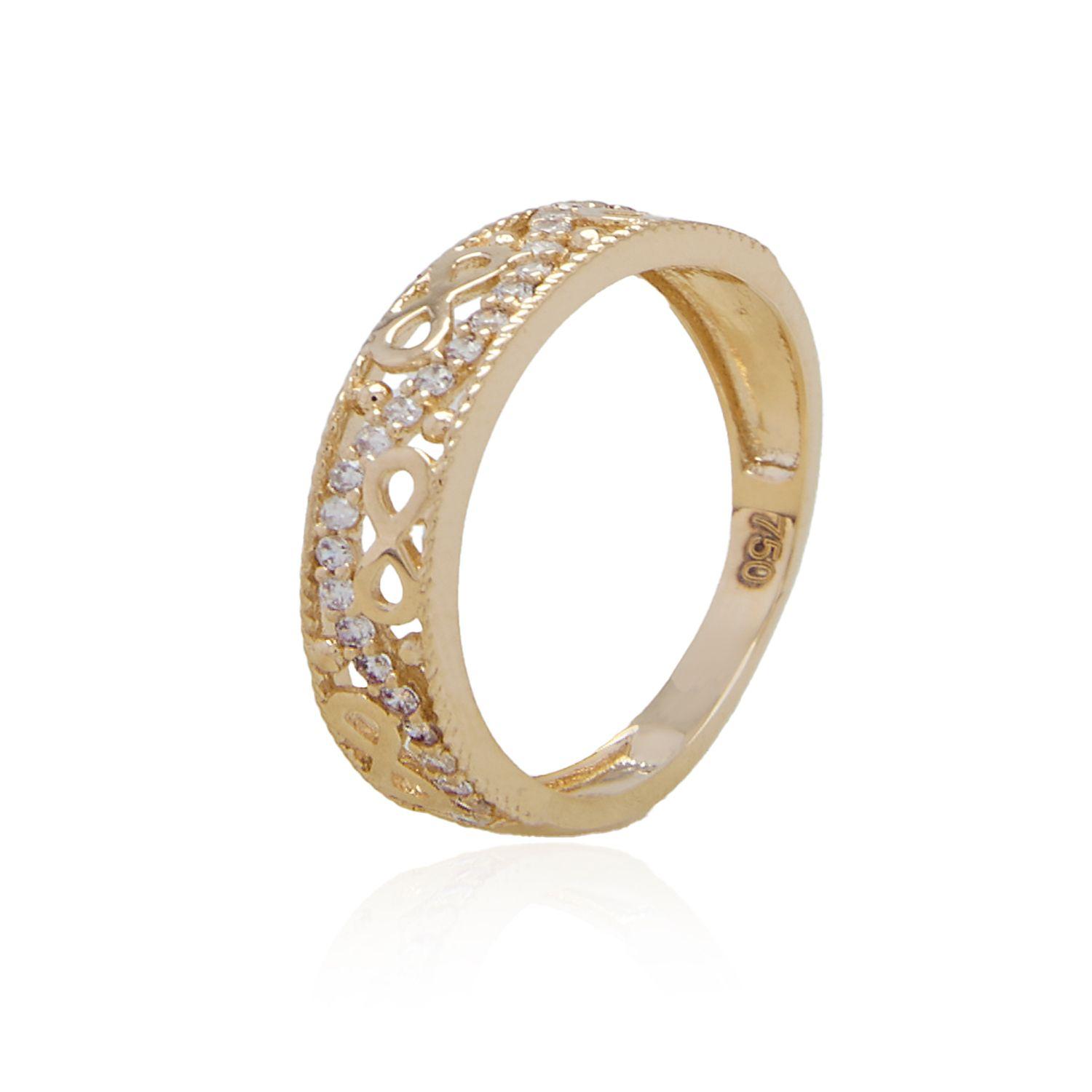 Anillo de Oro 18kt Infinito Espiral Circón-2