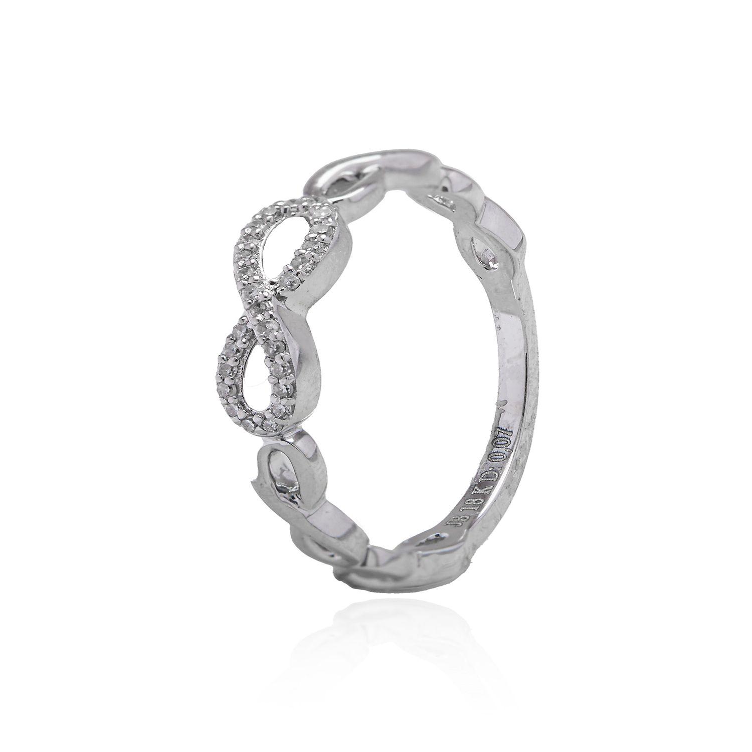 Anillo Oro Blanco 18kt Diamantes de 7 Pts Infinito-0