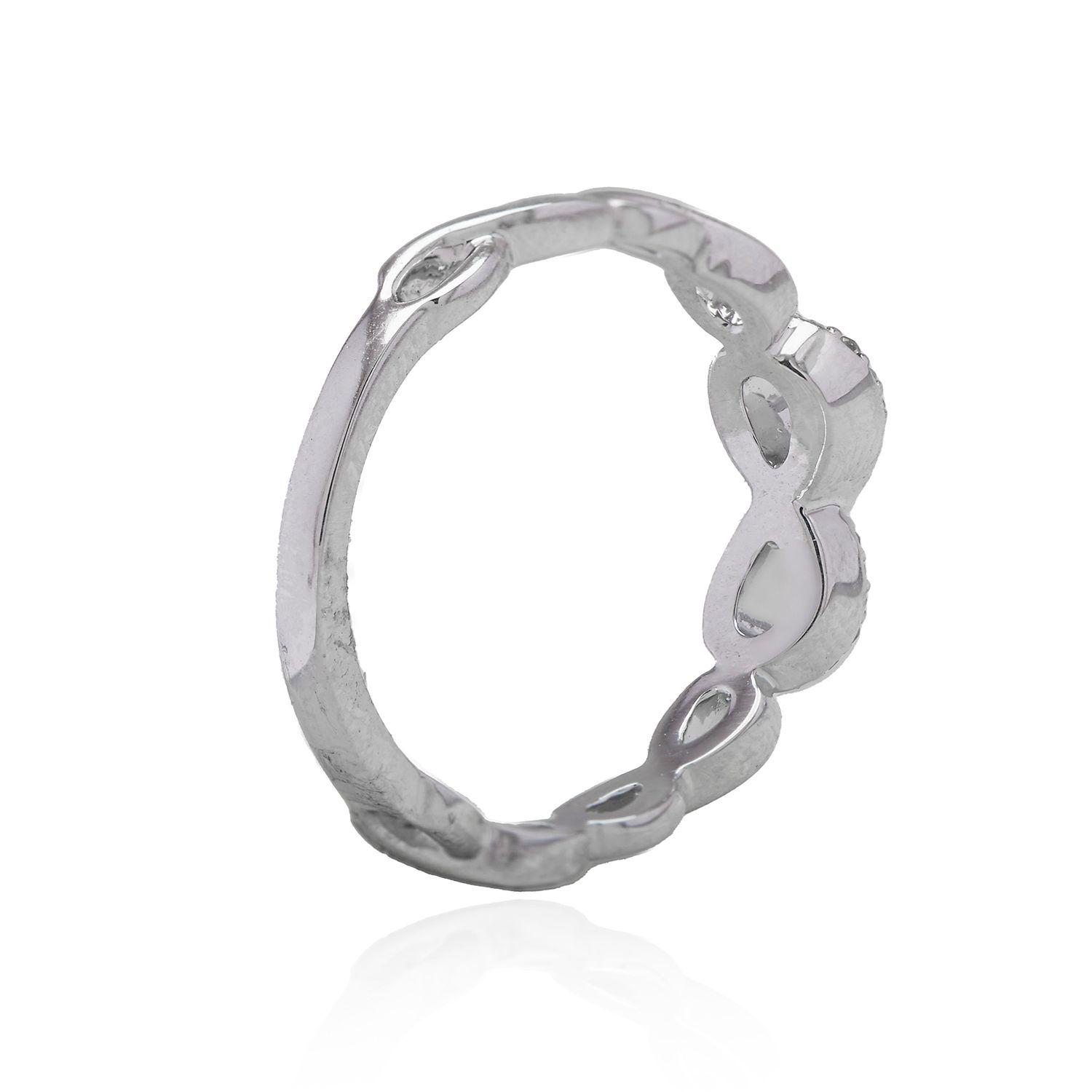 Anillo Oro Blanco 18kt Diamantes de 7 Pts Infinito-1