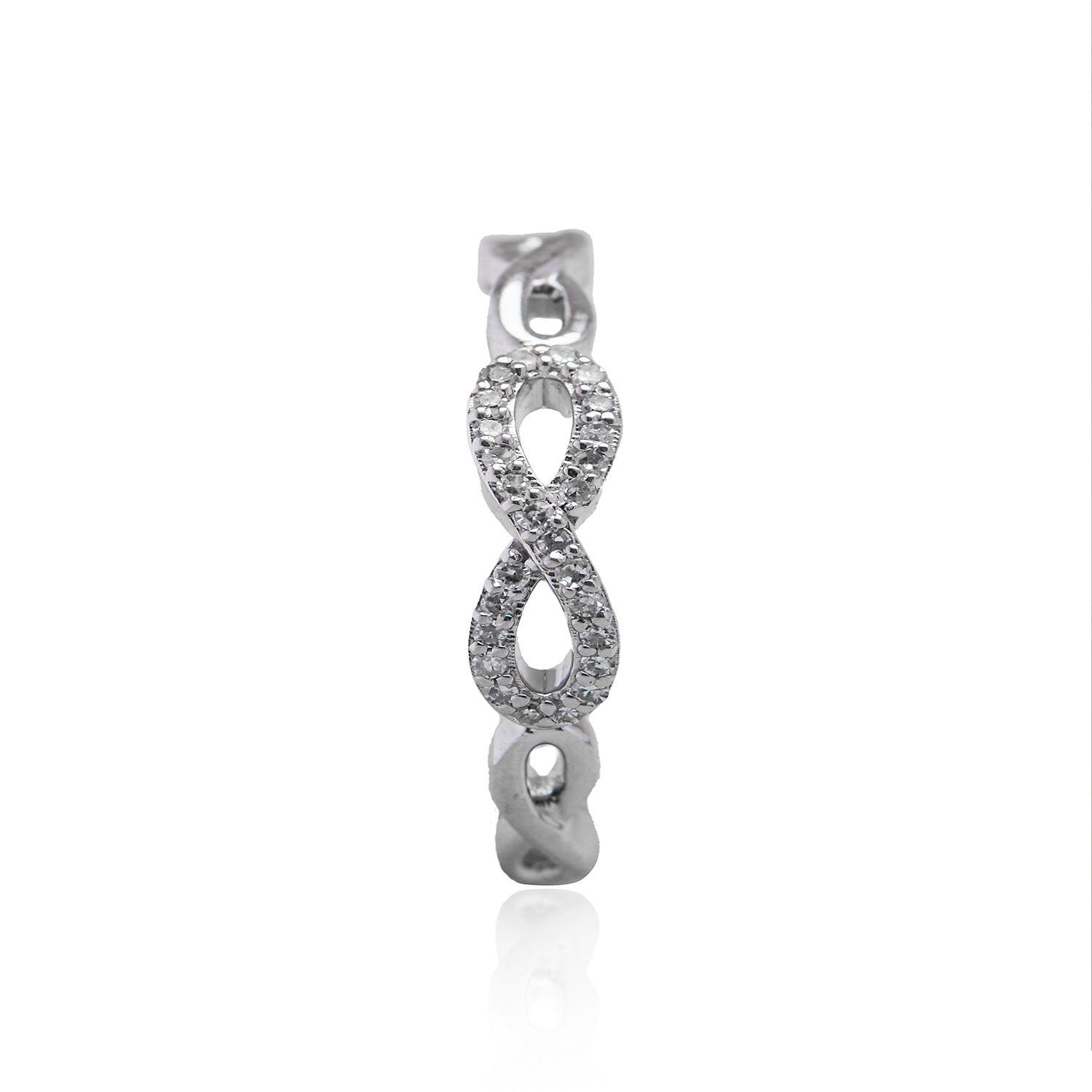 Anillo Oro Blanco 18kt Diamantes de 7 Pts Infinito-2