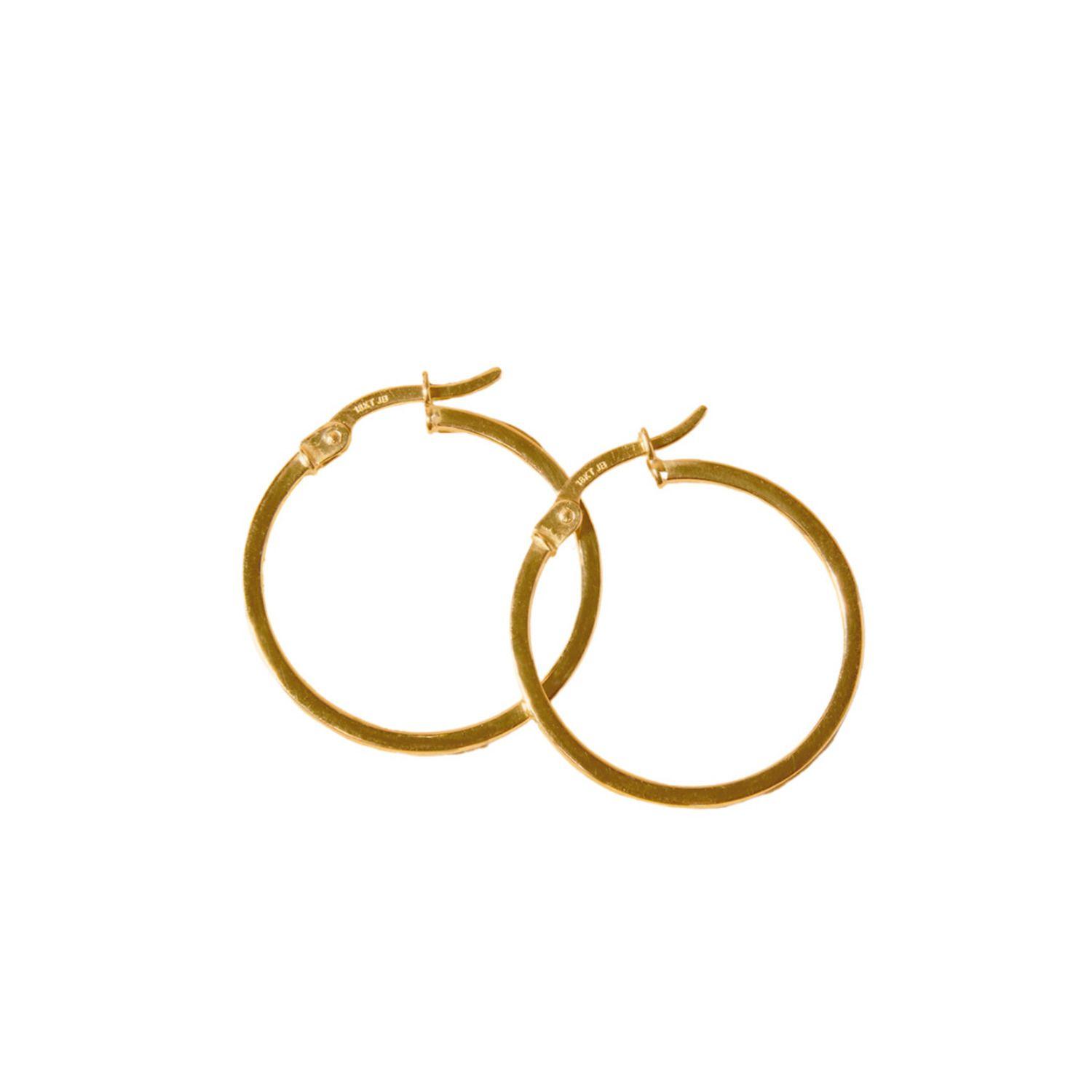 Aros de Oro 18kt Argollas corte Tubular-0