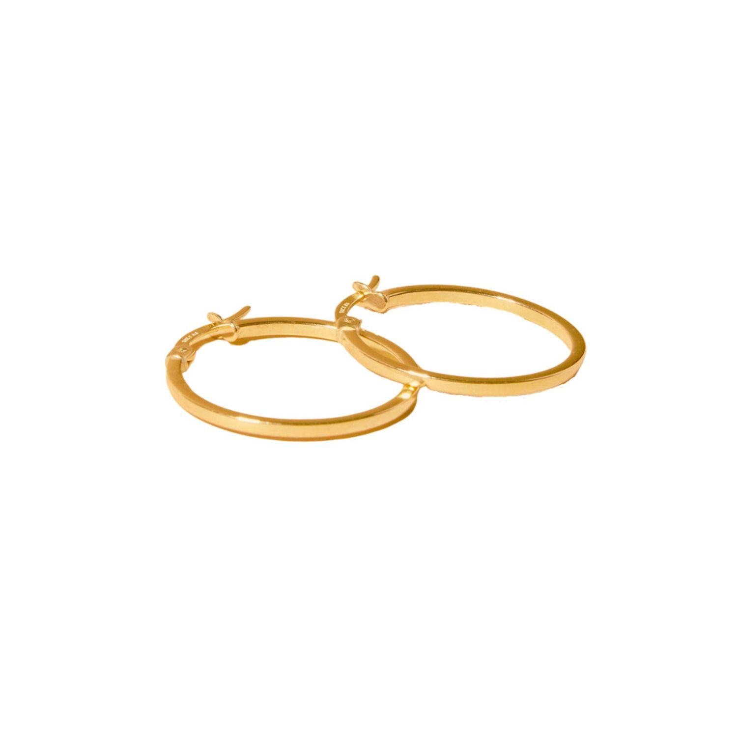 Aros de Oro 18kt Argollas corte Tubular-1