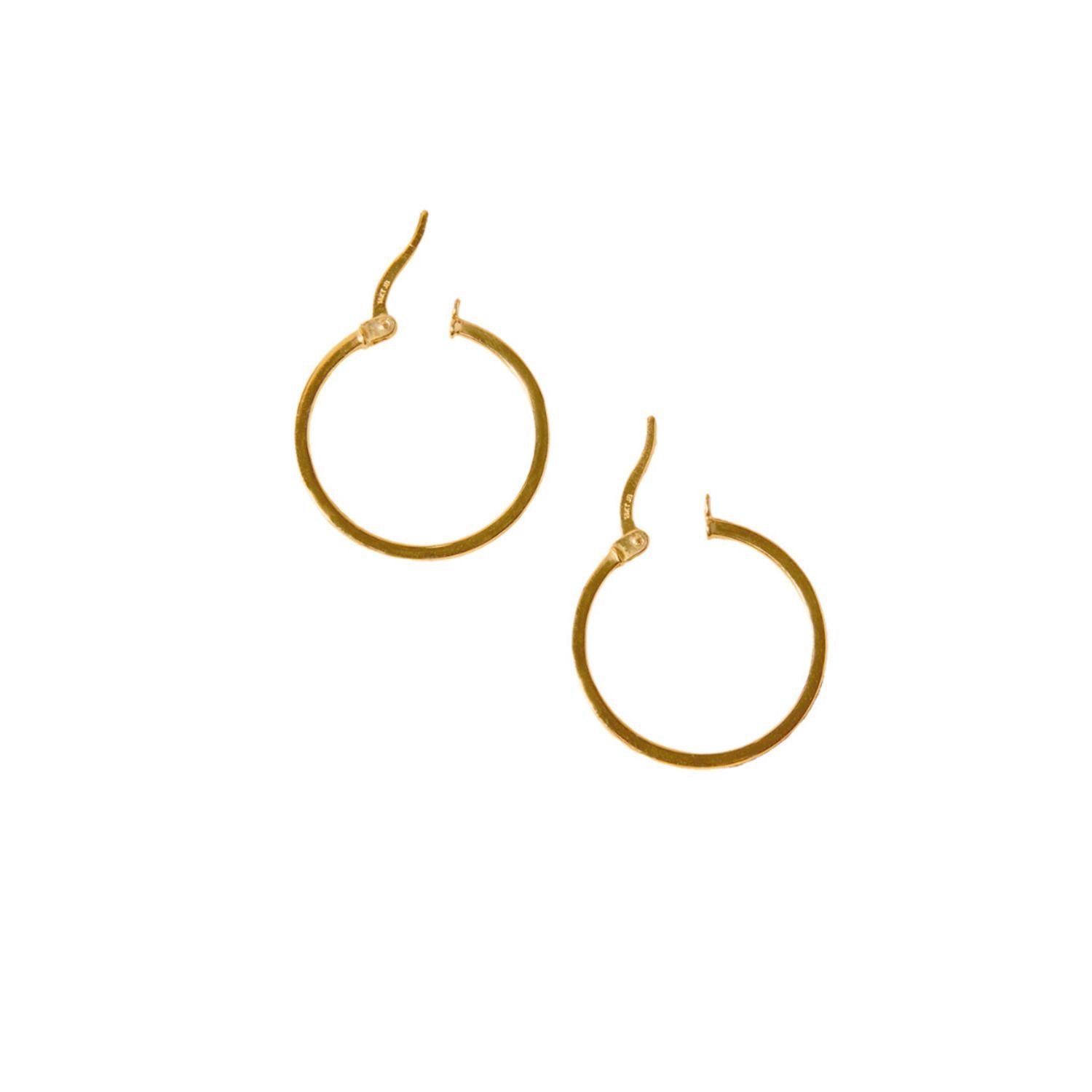 Aros de Oro 18kt Argollas corte Tubular-2